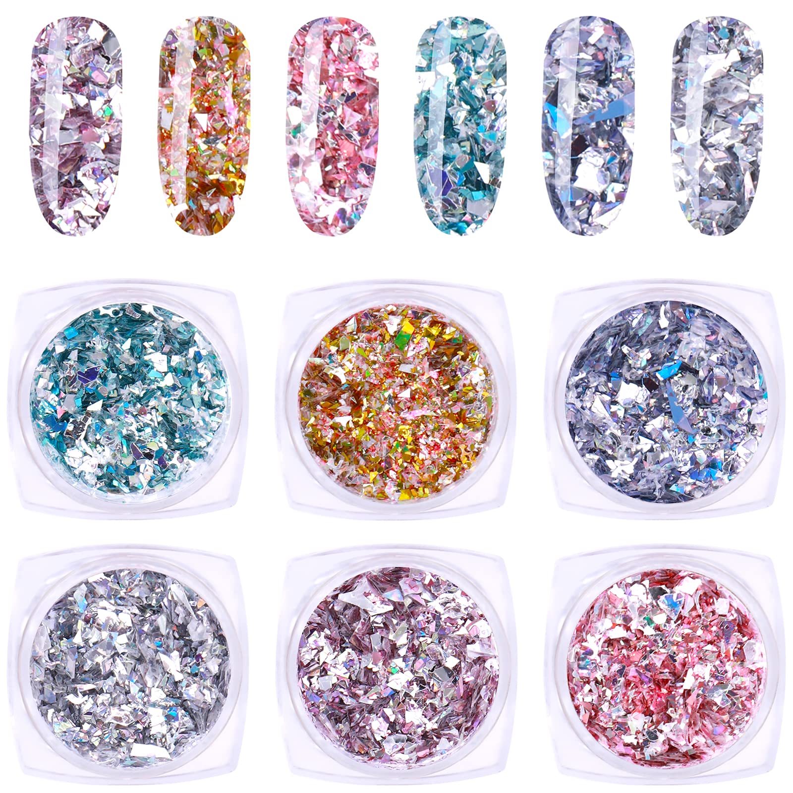 Nail Foil 3d Sparking Flakes For Nails, Metallic Nail Glitter For