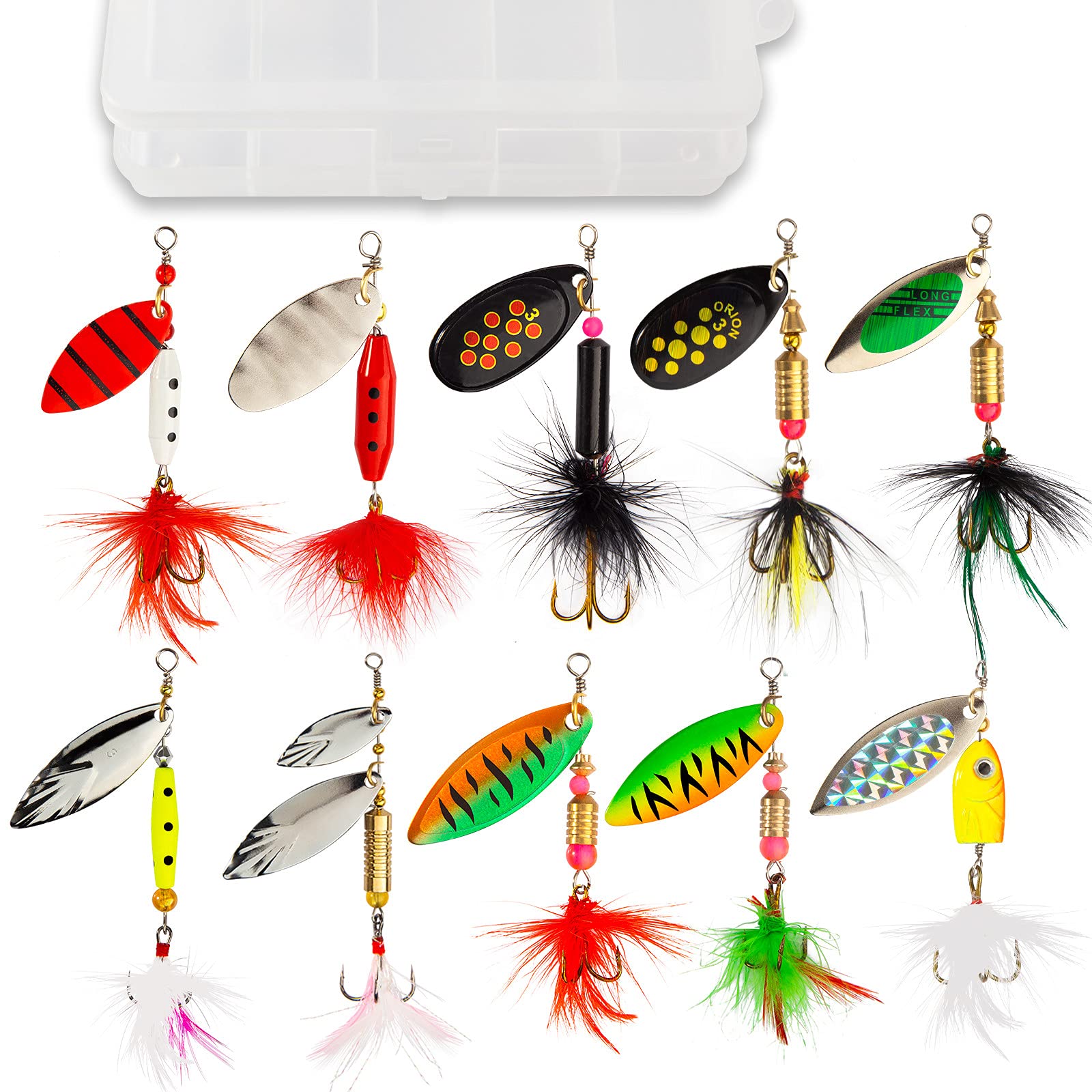 12pcs/lot Assorted Colorful Copper Cone Head Tube Fly Set Fly Fishing Lures  Bait