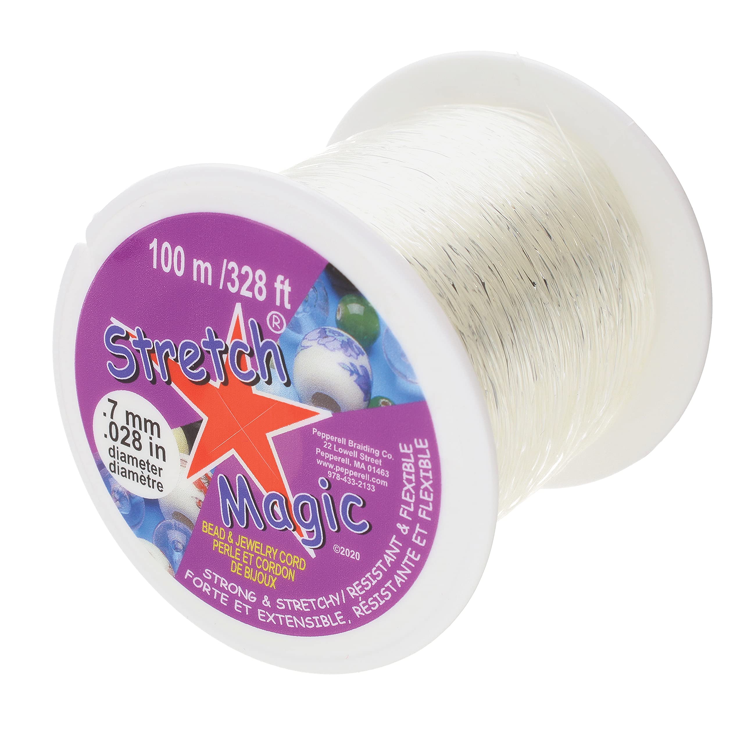 Stretch Magic Bead & Jewelry Cord - Strong & Stretchy, Easy to Knot - Clear  Color - 0.7mm diameter - 100-meter (328 ft) spool - Elastic String for  making beaded jewelry