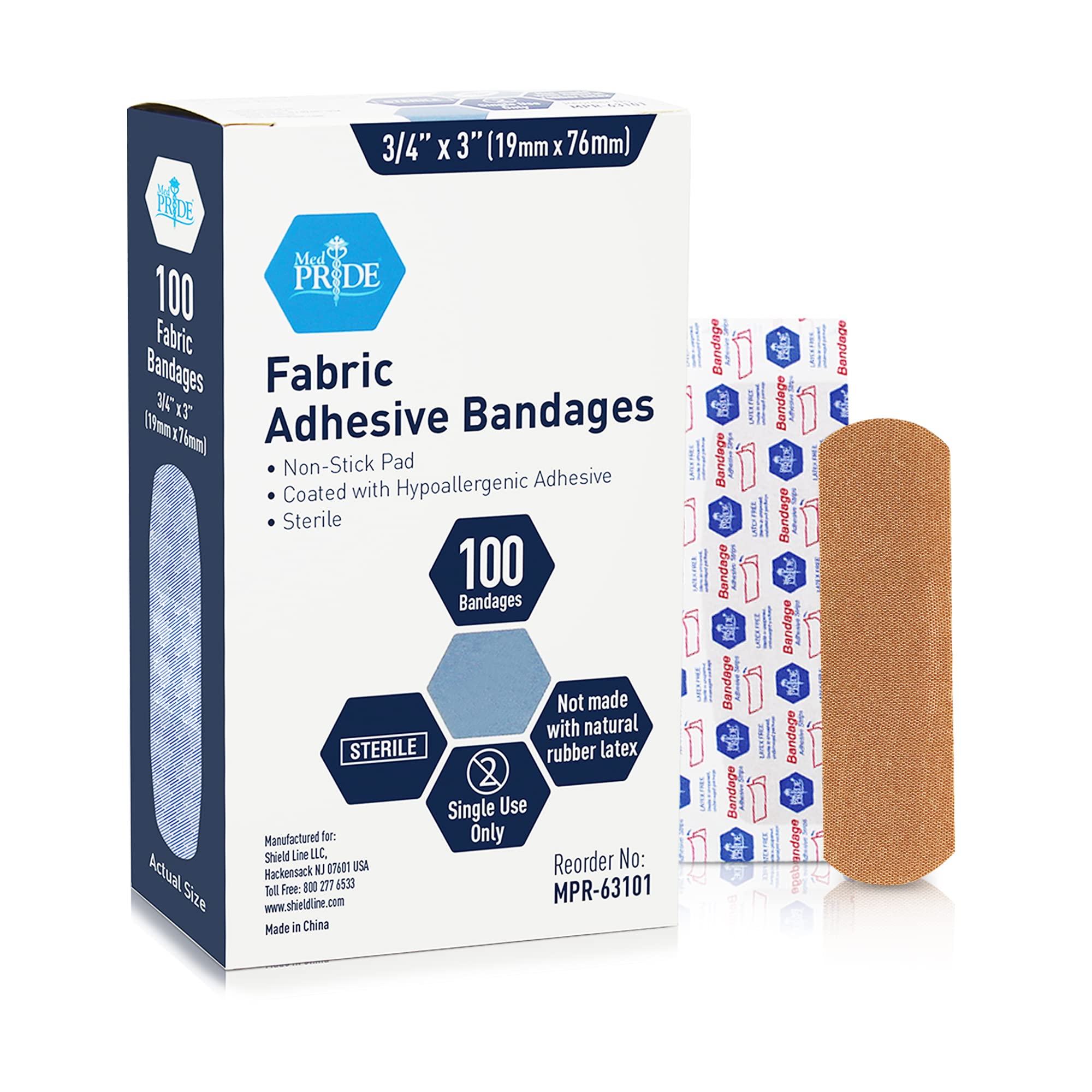 100 Sterile Assorted Size Bandages Band-Aids Survival Kit First
