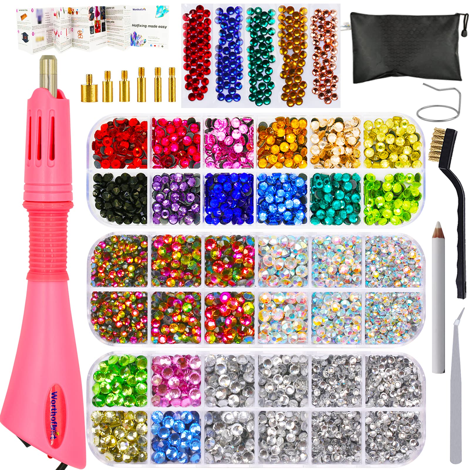 Hotfix Rhinestone Applicator Tool Kit with Gems - Multicolor for