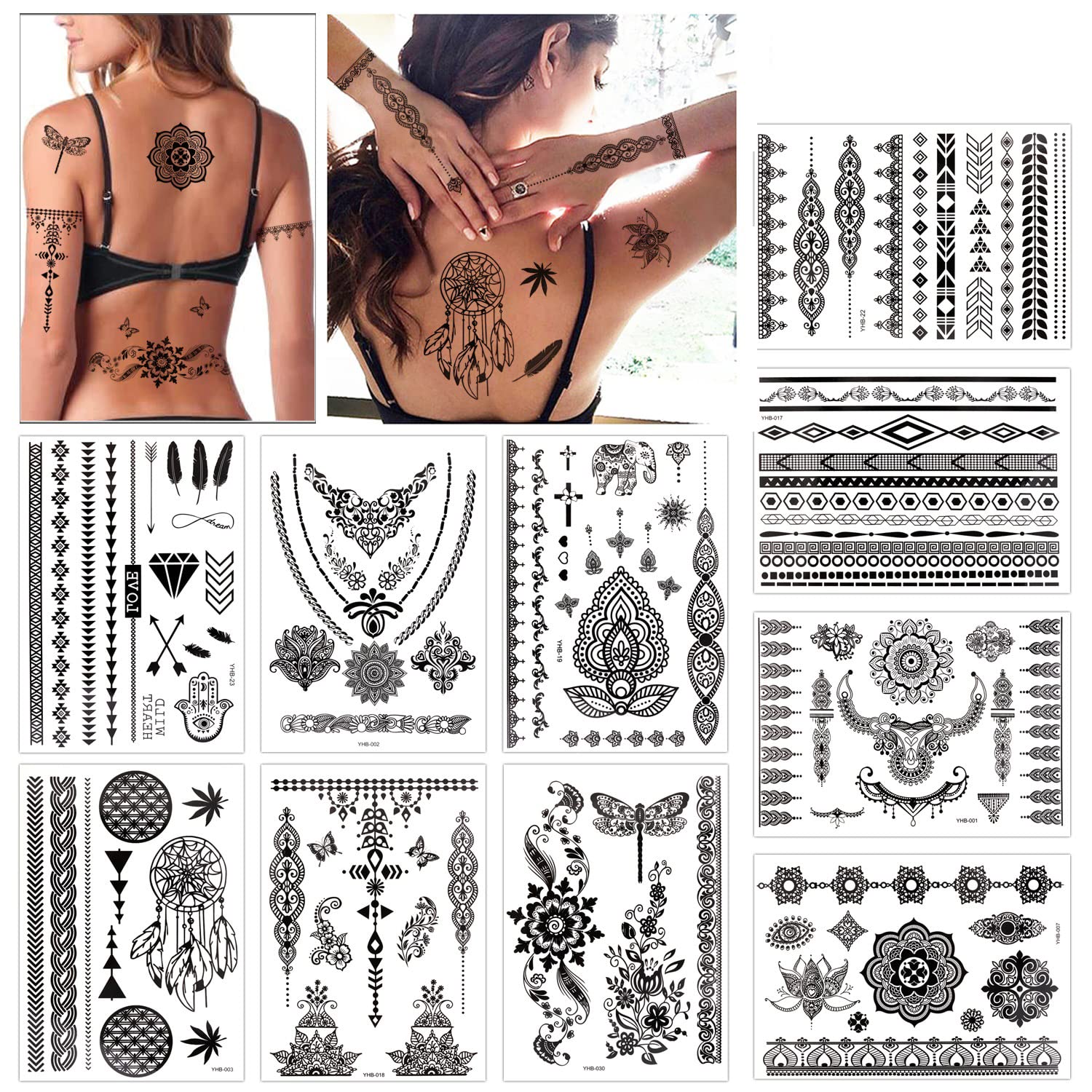 Voorkoms henna tattoo feel realistic mehndi color on hand wedding instant  use temporary tattoo sticker for girls womens : Amazon.in: Beauty