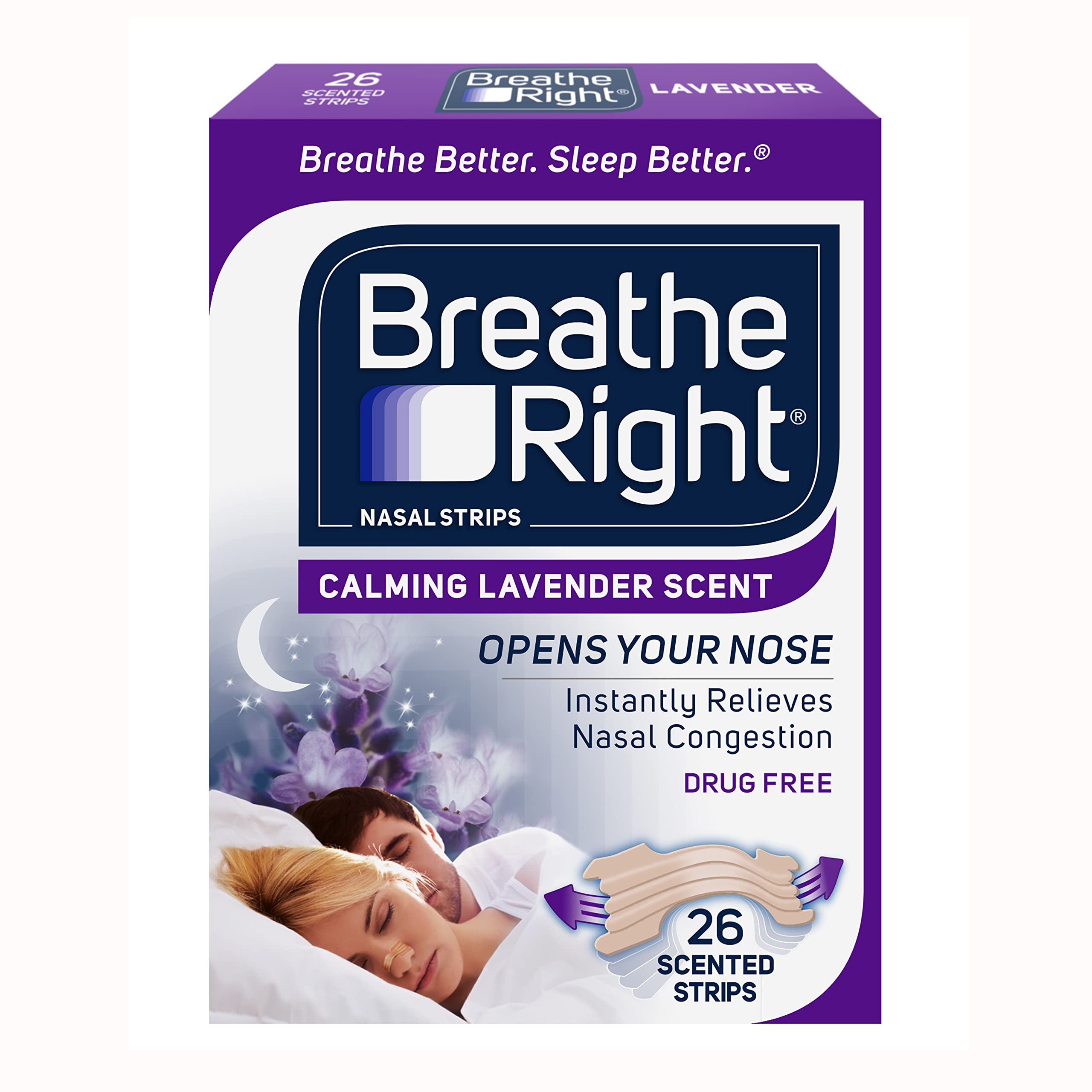 Breathe Right Nasal Strips Original Large 30s | Instantly Relieves Nasal  Congestion | Helps Reduce Snoring | Drug-Free