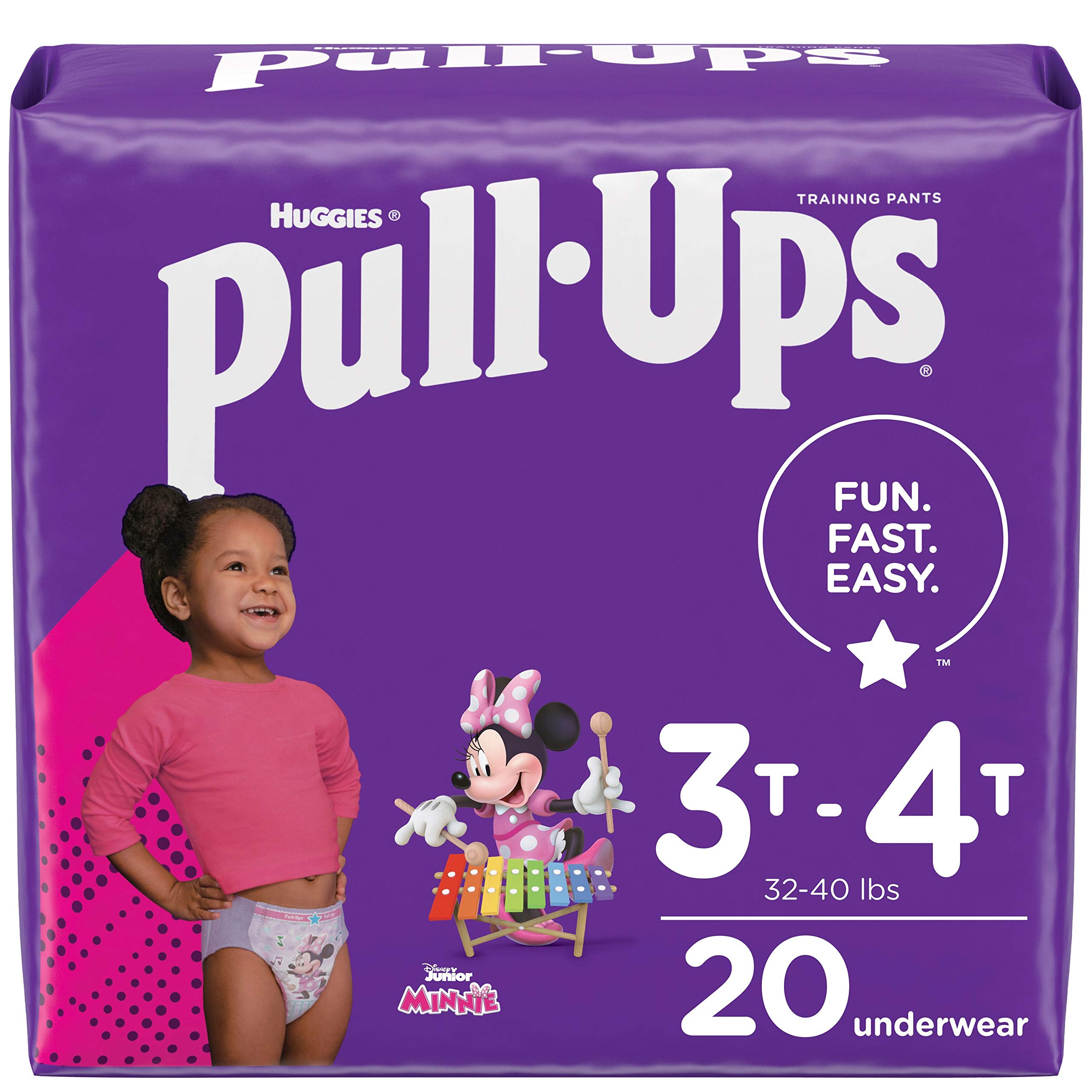 Pull-Ups Girls' Potty Training Pants, Size 5, 3T-4T, 20 Ct 3T-4T