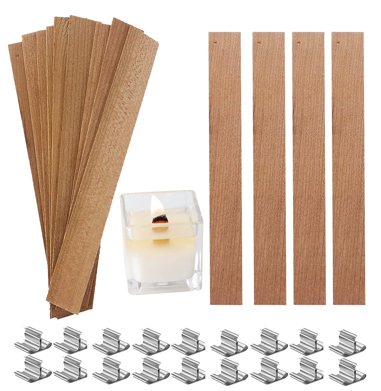 Unique Bargains Wooden Candle Wick Holders 150x18x1.6mm 5 Hole for Candle  Making 100pcs