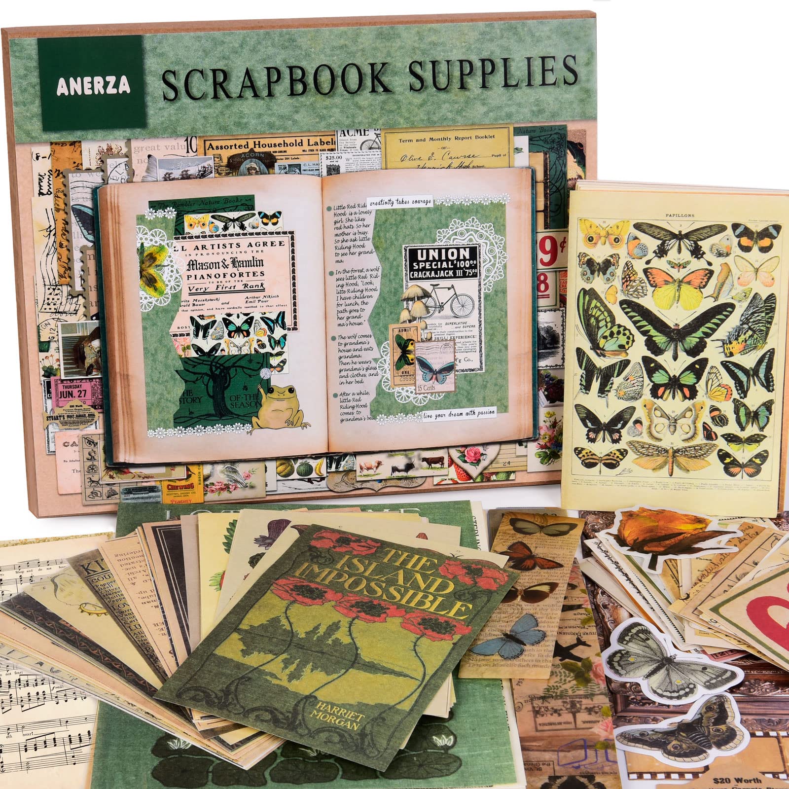 230 pièces, fournitures de Scrapbooking de journal Vintage, autocollants de  Scrapbooking et Kits d'autocollants esthétiques