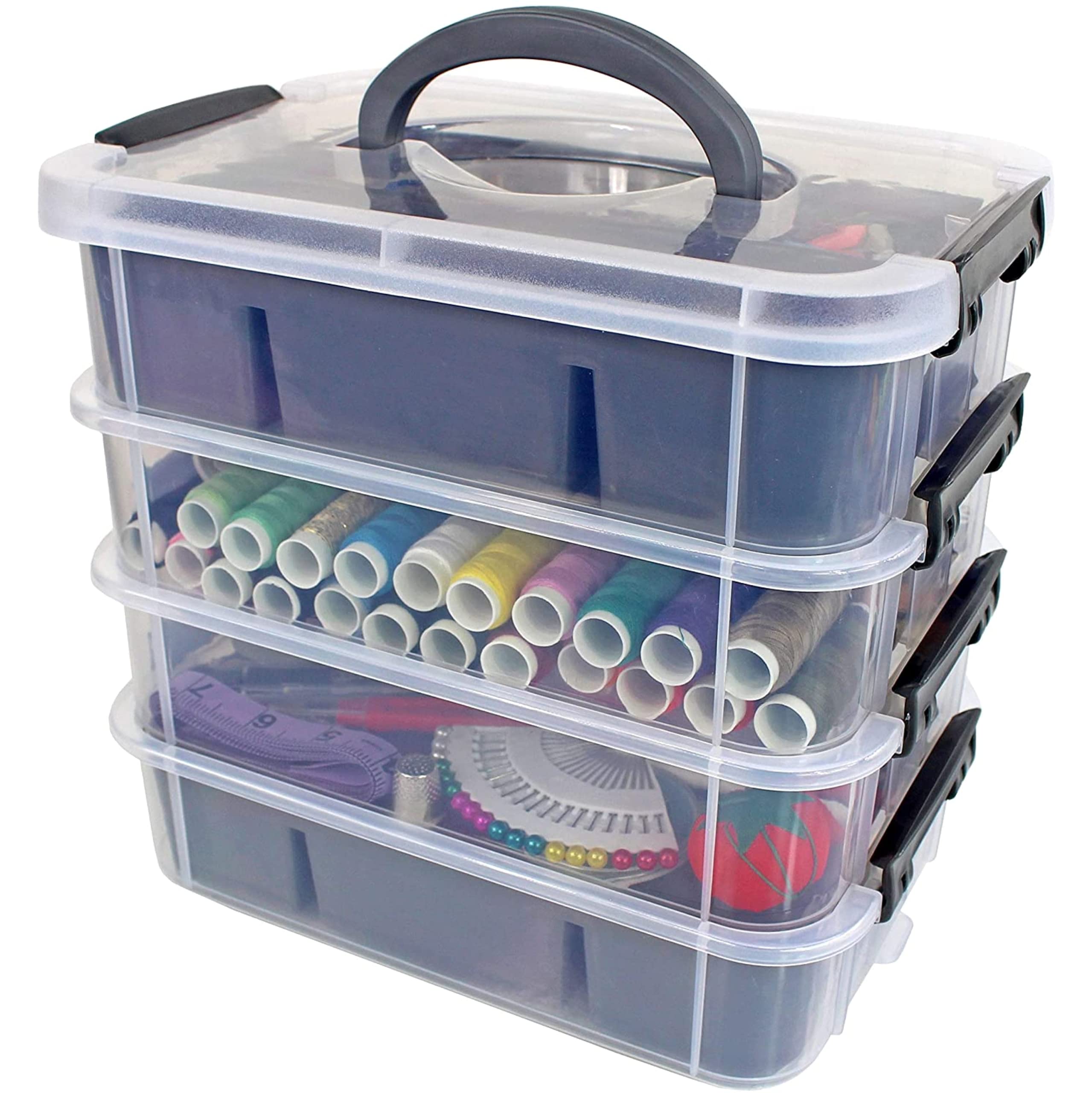 Mini Jewelry Bead Organizer & Plastic Storage Box, Stackable & Multi Colored