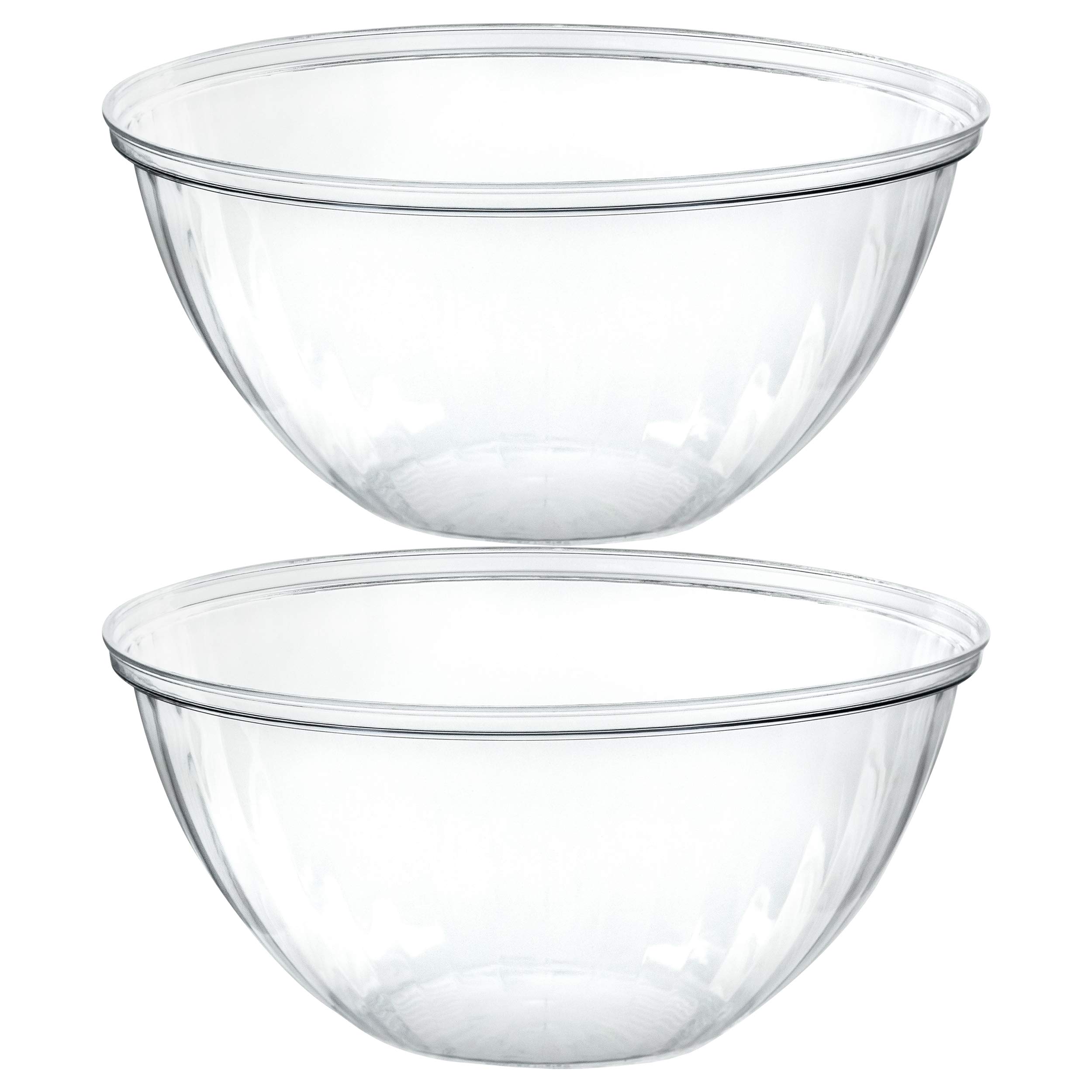 PLASTICPRO Disposable 150 Ounce Round Crystal Clear Plastic Serving Bowls  Party Snack or Salad Bowl Chip