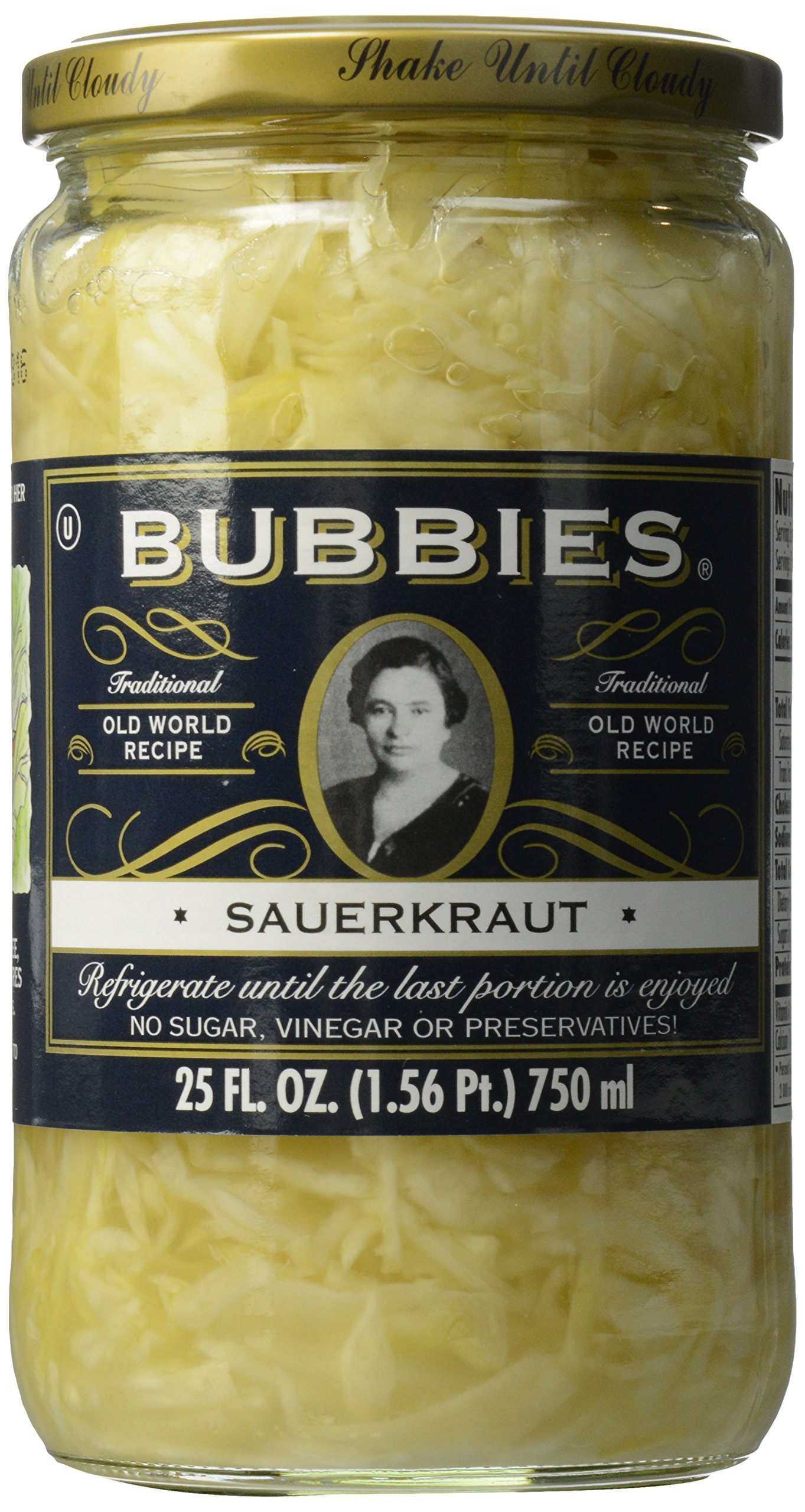 Bubbies Sauerkraut 25 oz Probiotic Rich Fermented Cabbage Natural