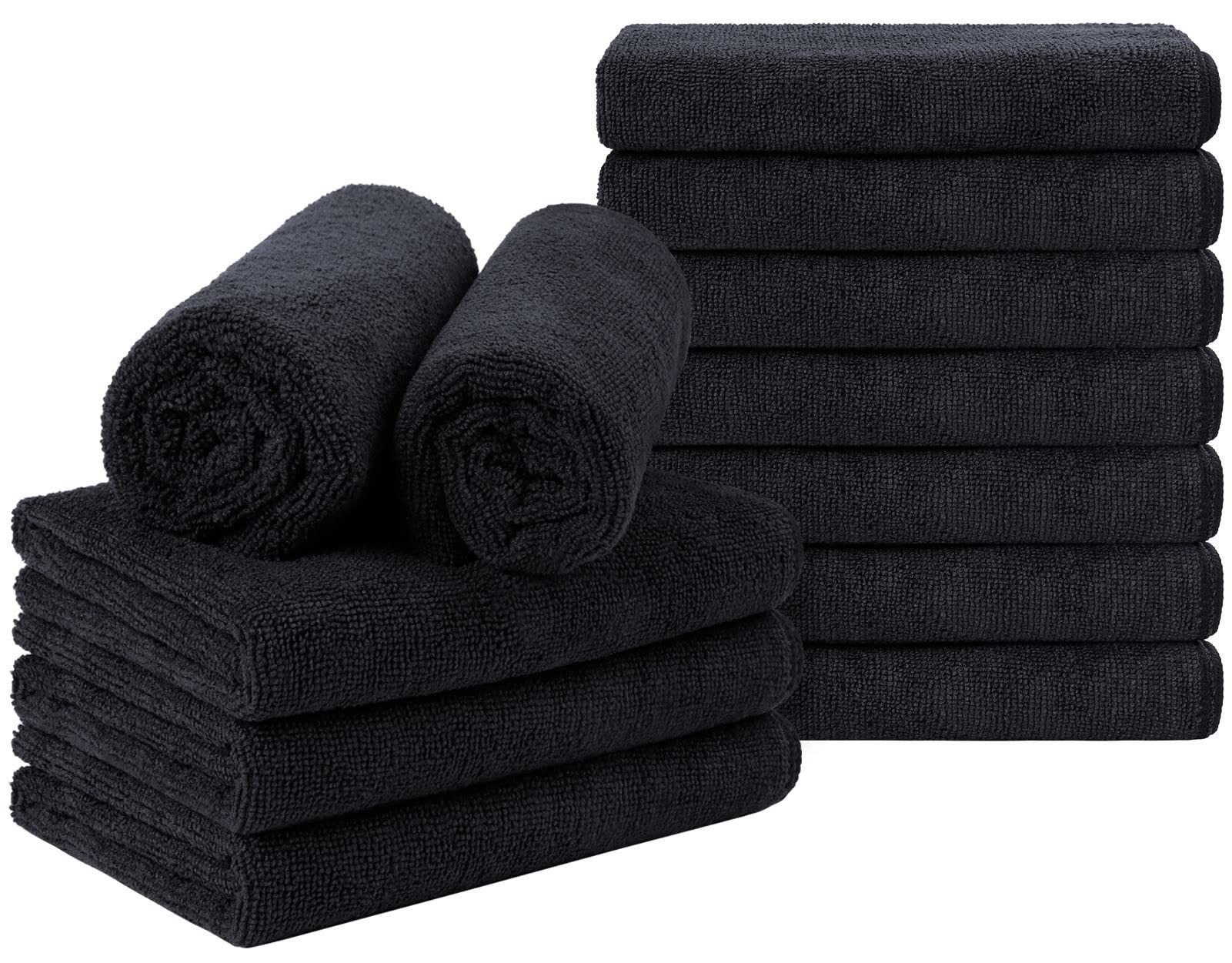 Microfiber Black Cloth Towel 16 x 16