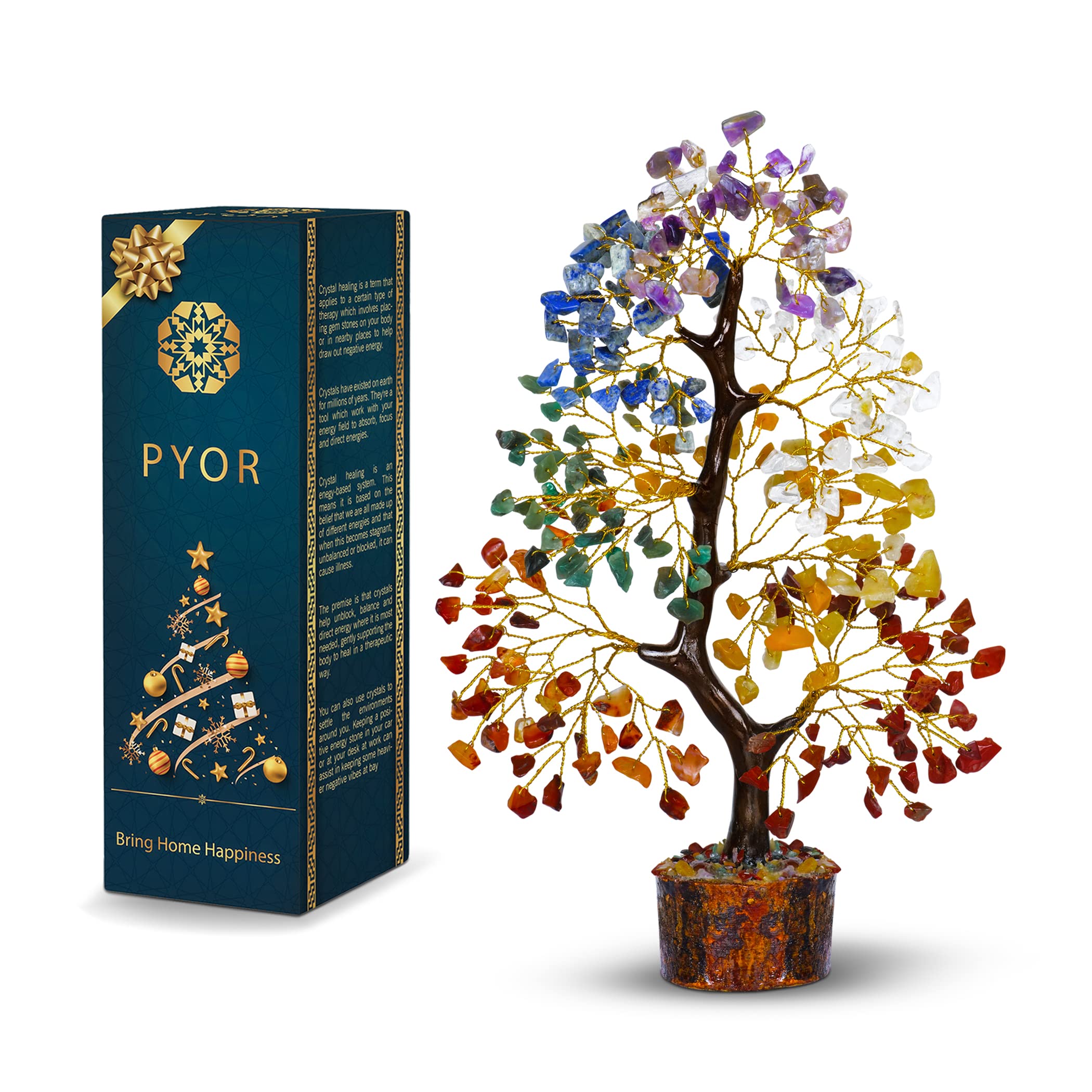 Crystal Tree 7 Chakra Tree of Life Natural Crystals Stone Lucky Tree  Crystal Tree for Positive Energy Feng Shui Ornaments Home Decoration for  Wealth and Luck 