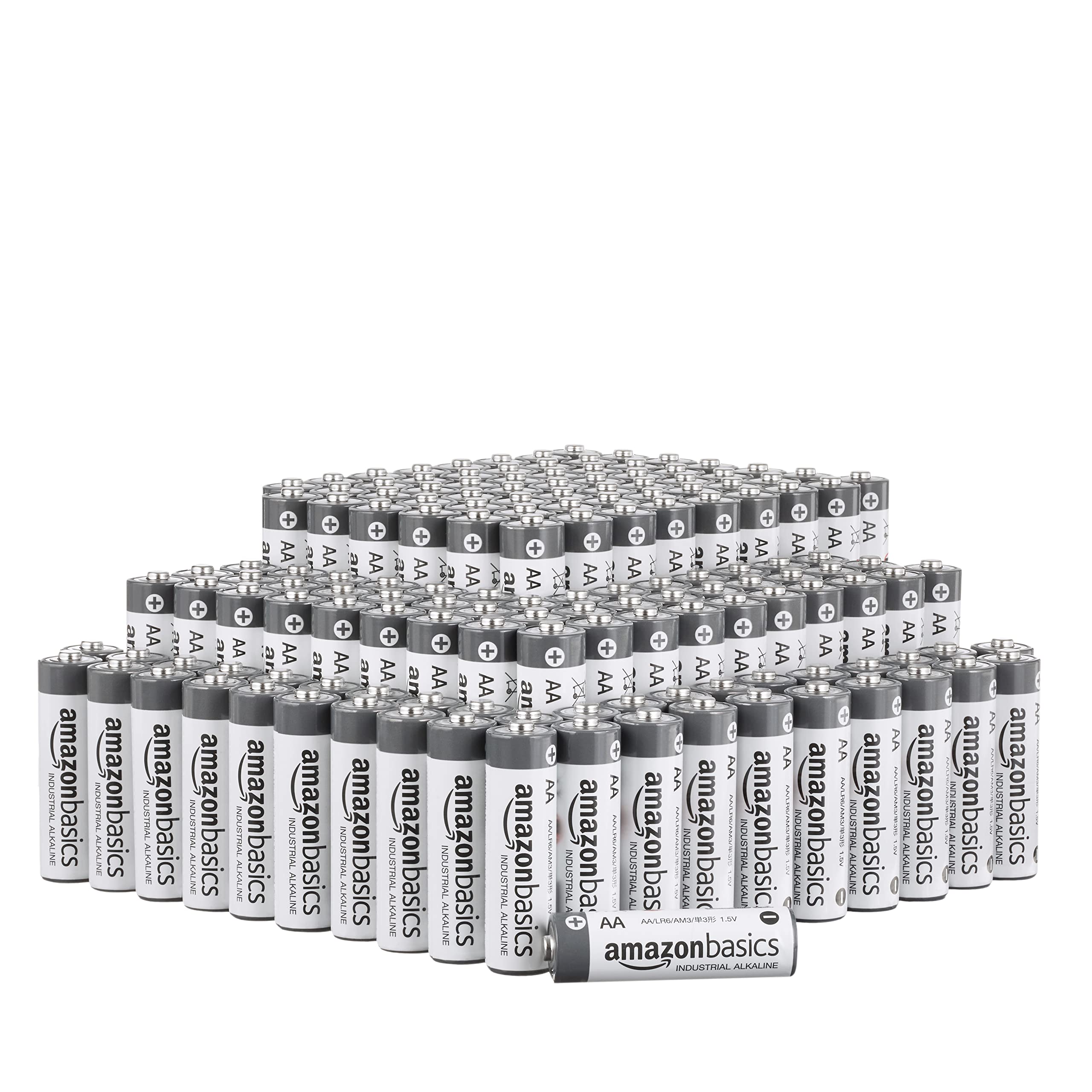   Basics 300-Pack AA Alkaline Industrial Batteries, 1.5  Volt, 5-Year Shelf Life : Health & Household