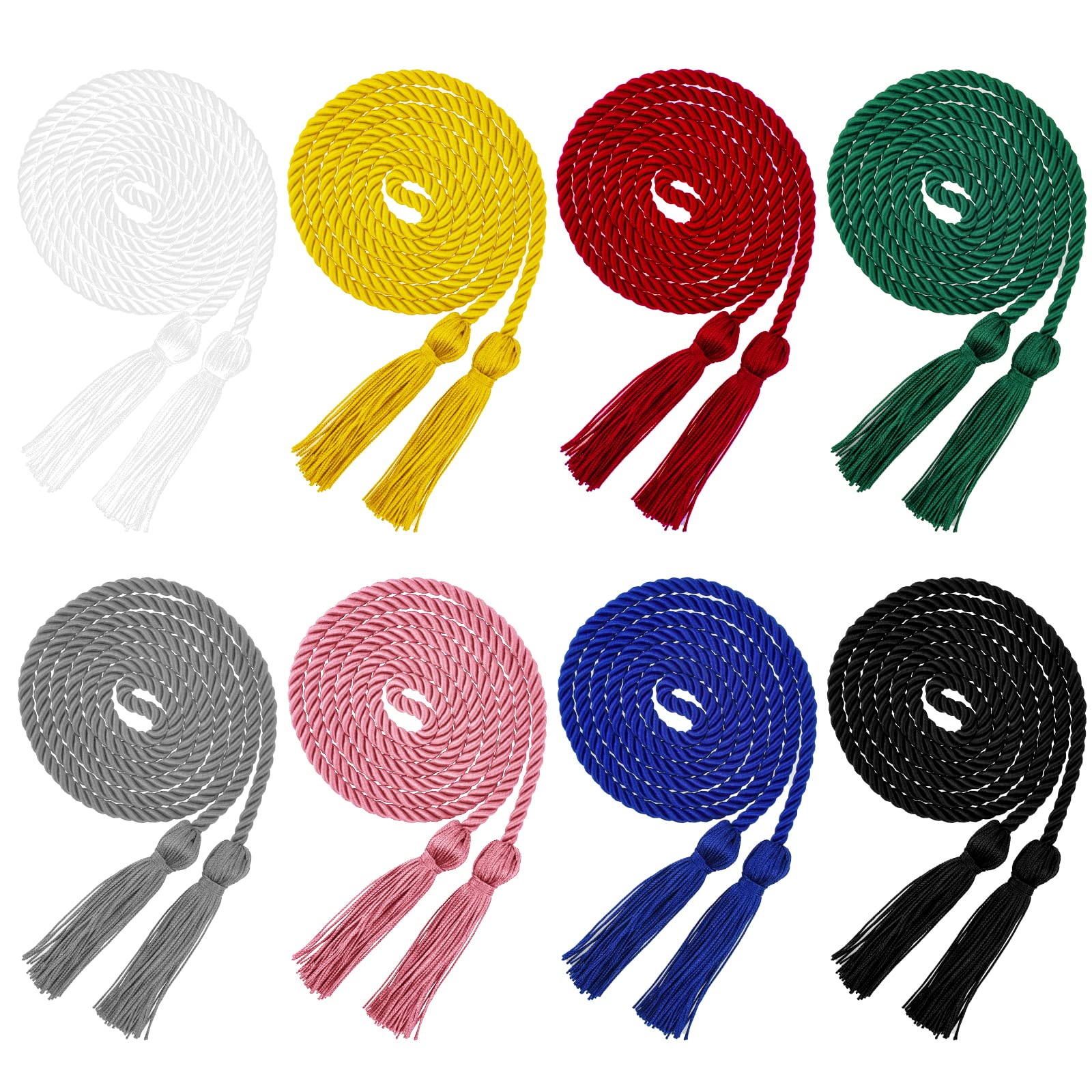 Trounistro 8 Pieces Graduation Cords Yarn Honor Cords with Tassel for