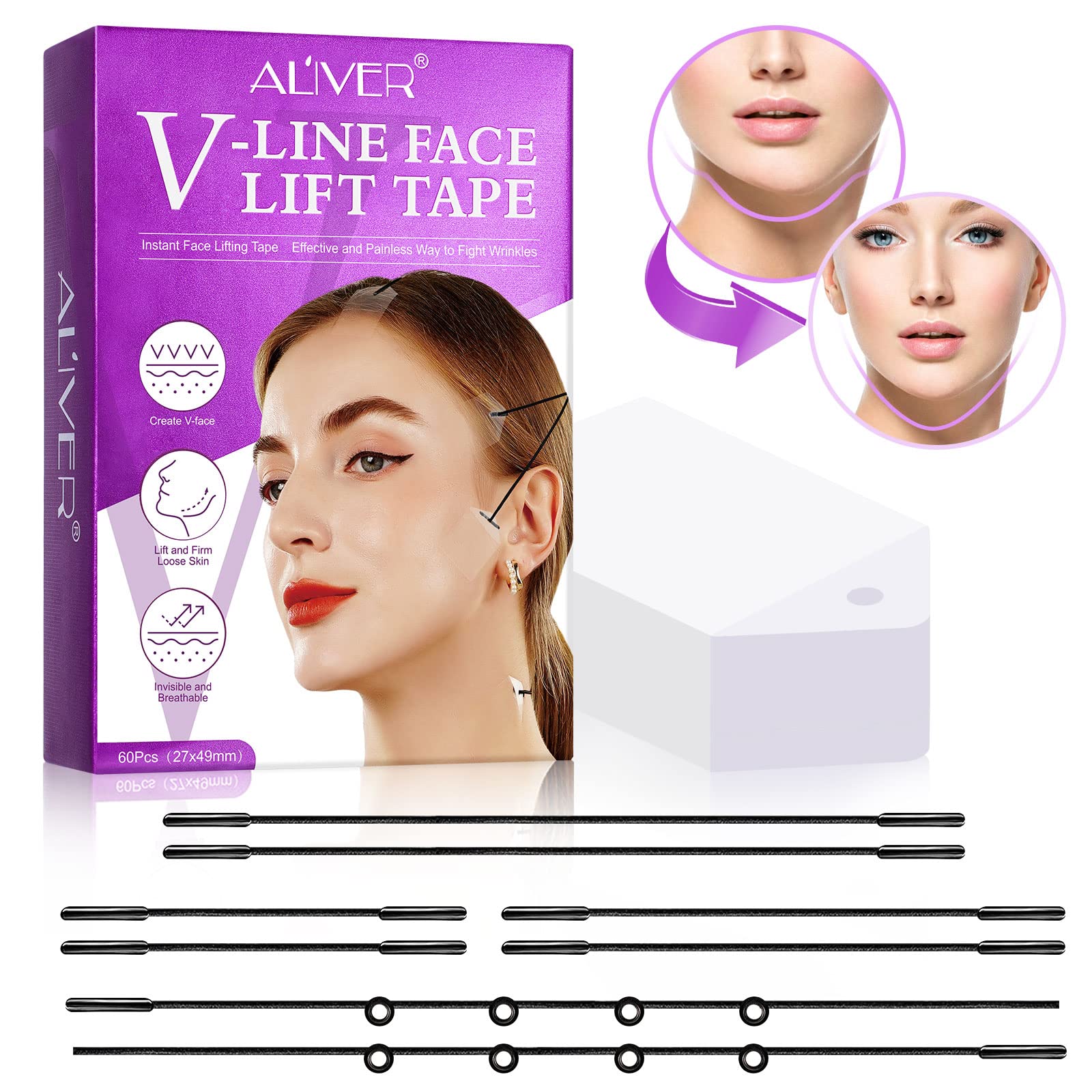 Instant Facelift Before and after  Instant face lift, Face lift tape,  Facelift