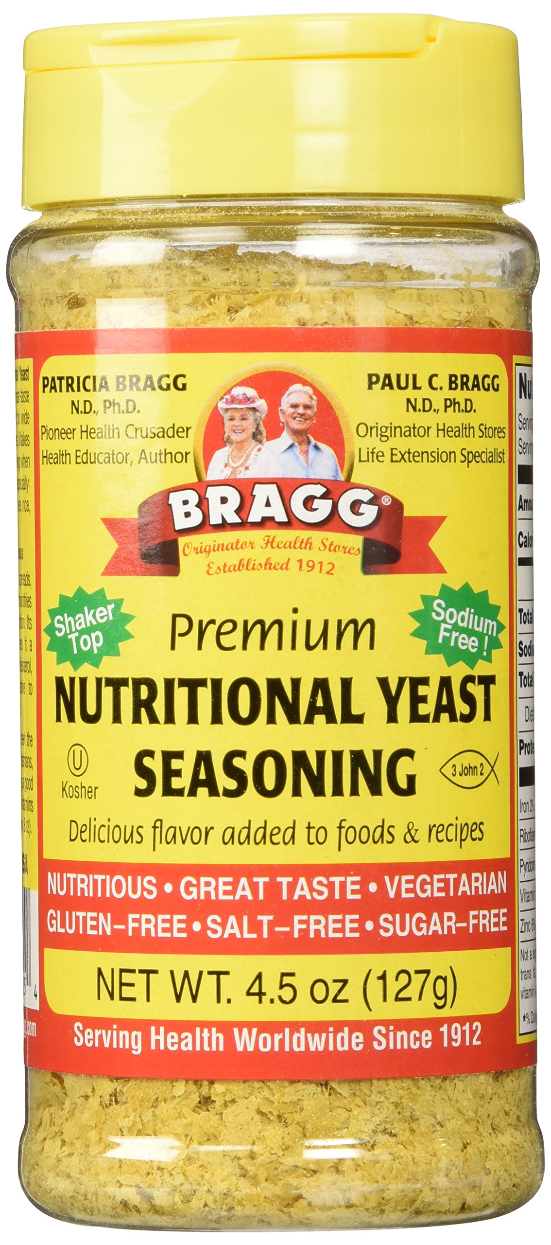 Bragg Seasoning Nutritional Yeast 4.5 Ounce, Pack of 12