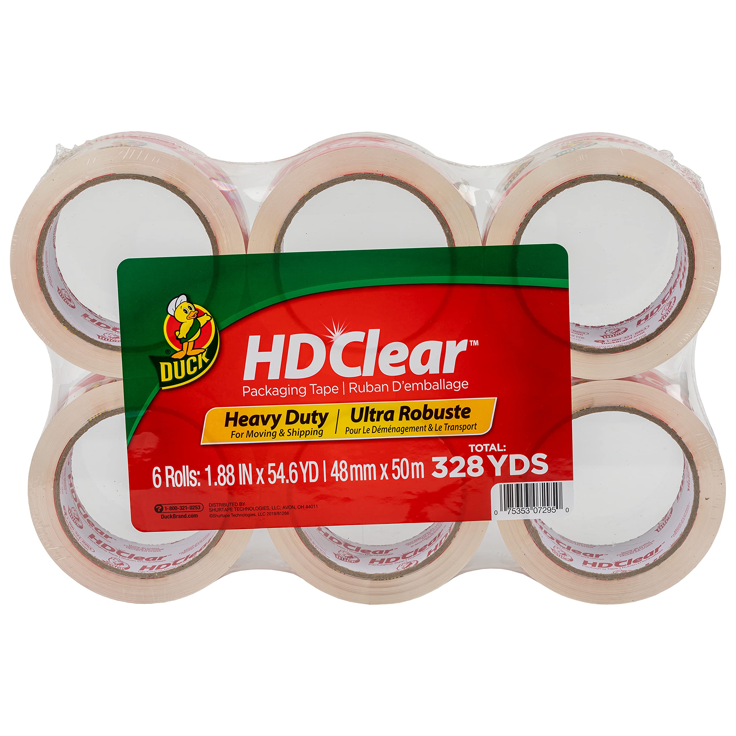 Duck 2-Pack 1.88-in x 54.6 Yards HD Clear Moving Tape (Dispenser Included)  at
