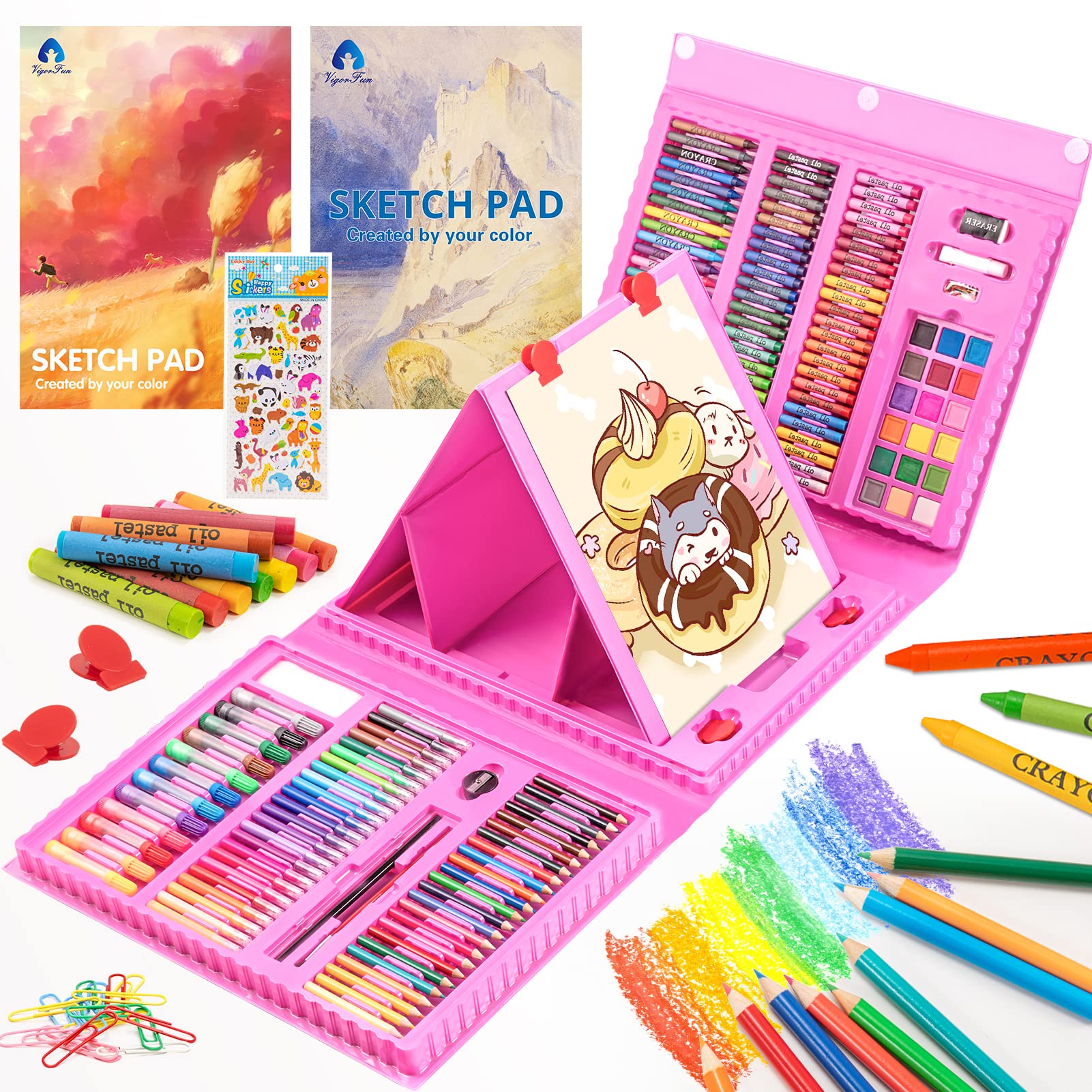 Deluxe Art Set for Kids - 80 Piece Art Supplies Kit w/Wood Case, Creative  Professional Art Box for Teens and Adults, Drawing, Watercolor Painting and