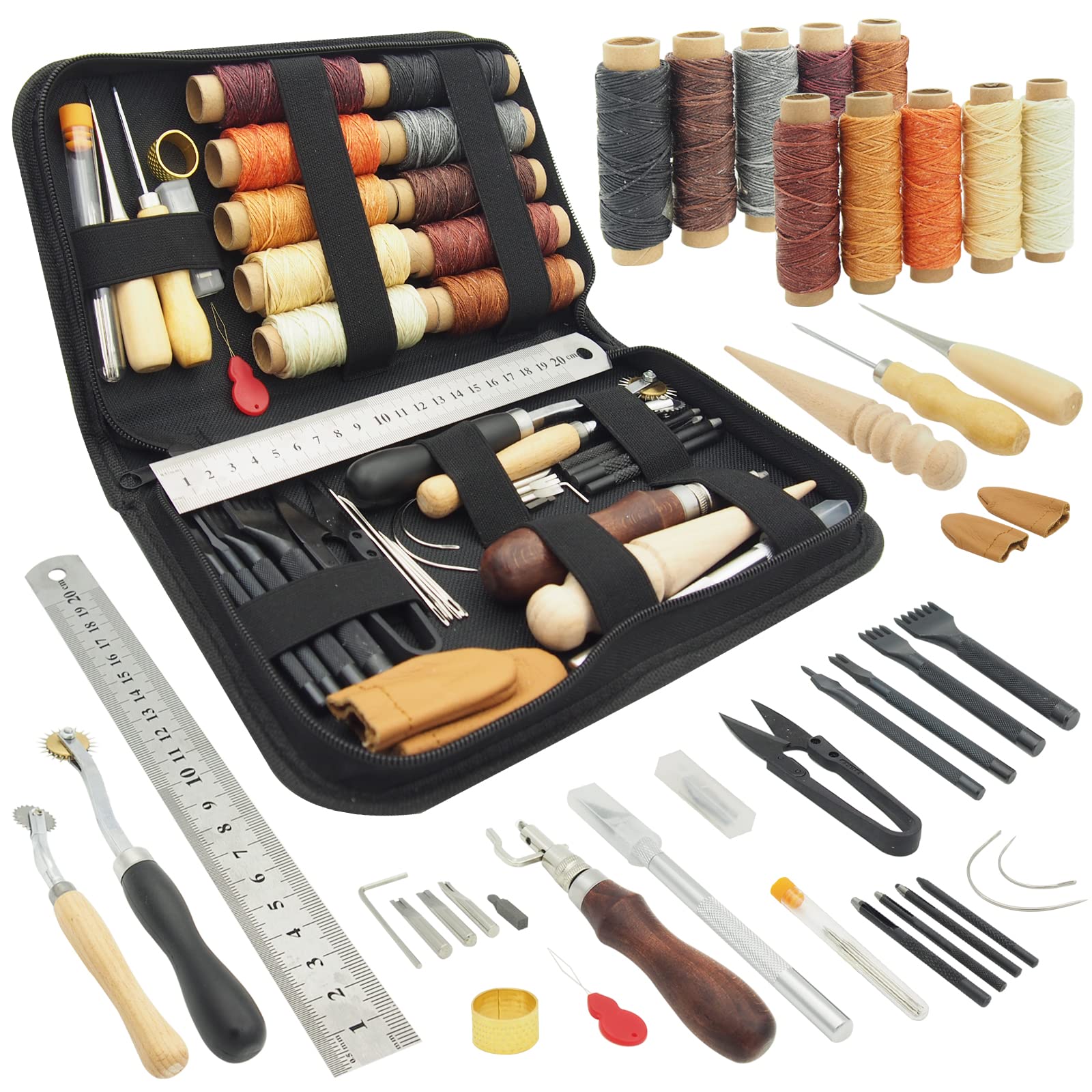 32 Pcs Leather Sewing Repair Kit Embroidery Hand Sewing Stitching