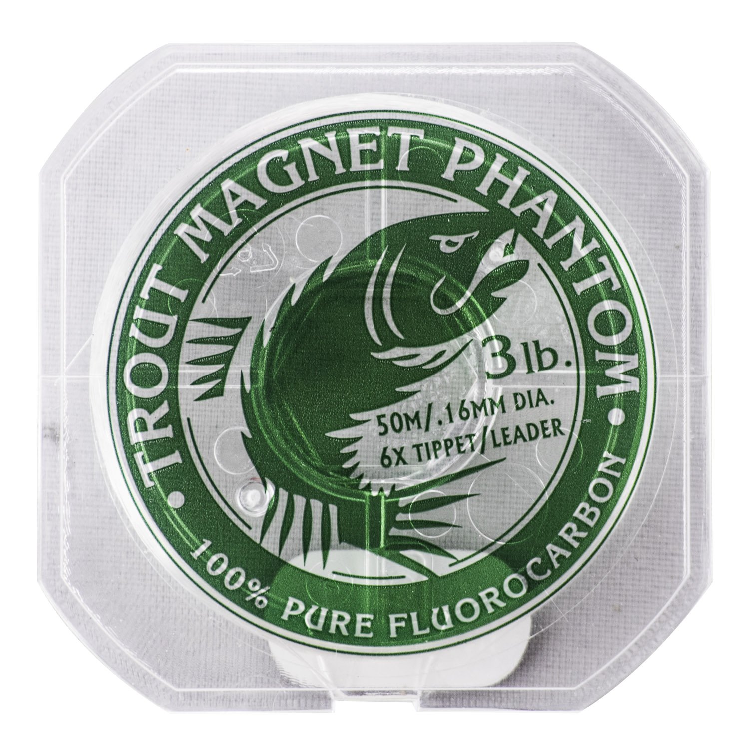 Trout Magnet Phantom 100% Fluorocarbon Leader Fishing Line, Invisible to  Fish, Get More Bites, 50m 3lb, 6X Tippet