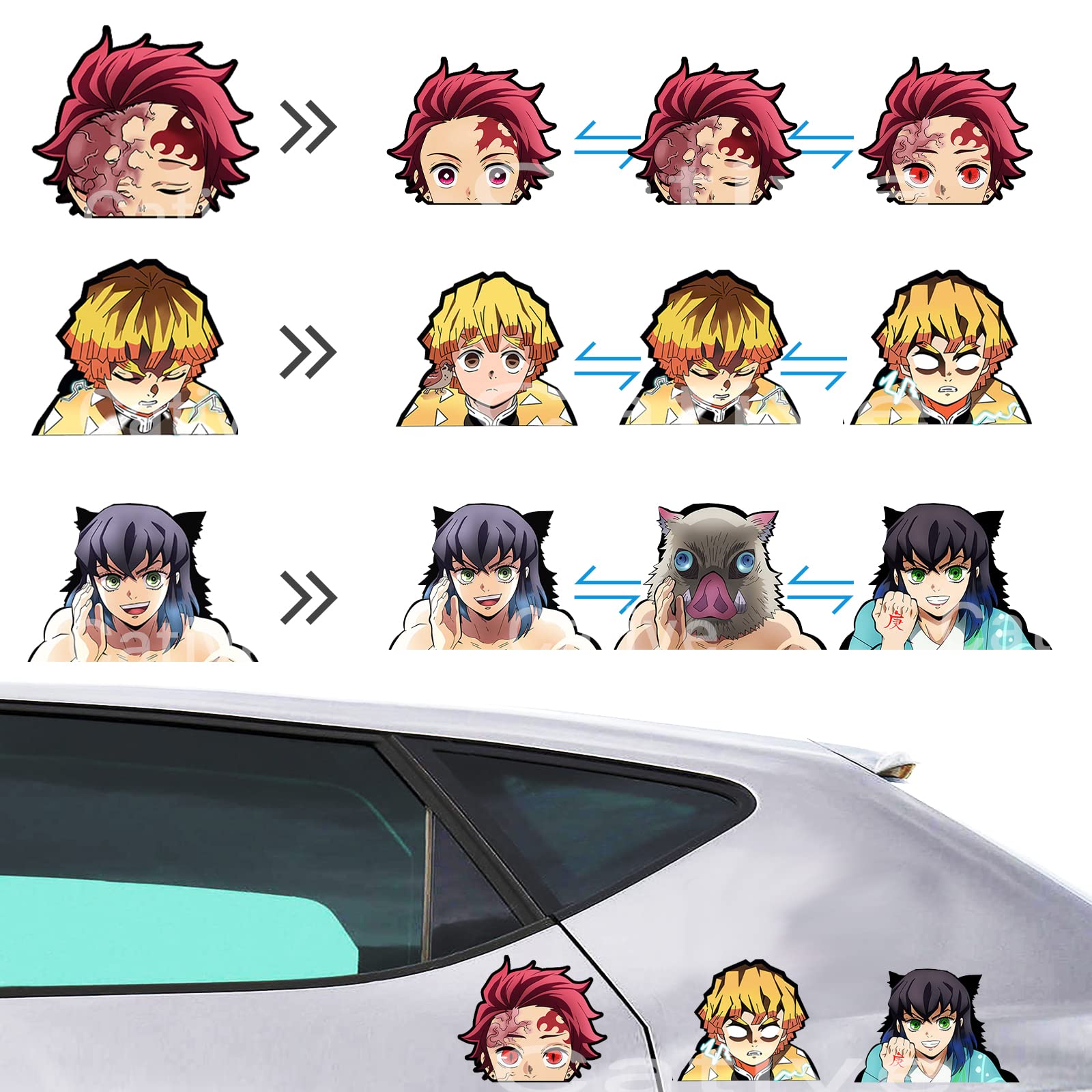 3D Anime Stickers Car Stickers Waterproof Car Decals Japanese Manga Motion  Sticker for Automotive Computer Laptop Skateboard Wall Decor Cool Stickers  Kids Anime Gifts Ds-03&06&17