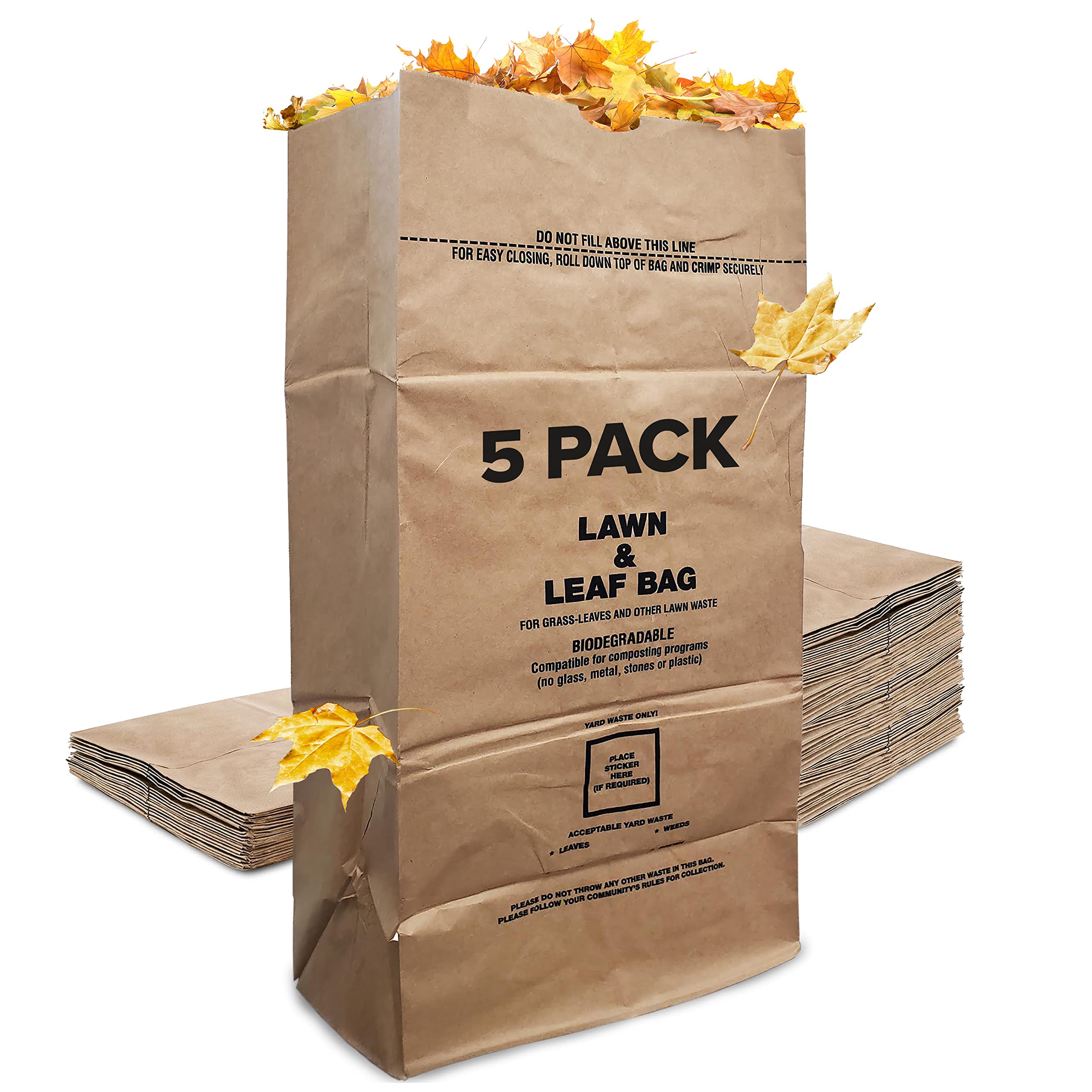 (120 Pack) 35x55 inch Large Heavy Duty Clear Trash Bags - Yard Trash Bags, Leaves, Lawn and Leaf Bags, Recycling Garbage Bags, Construction
