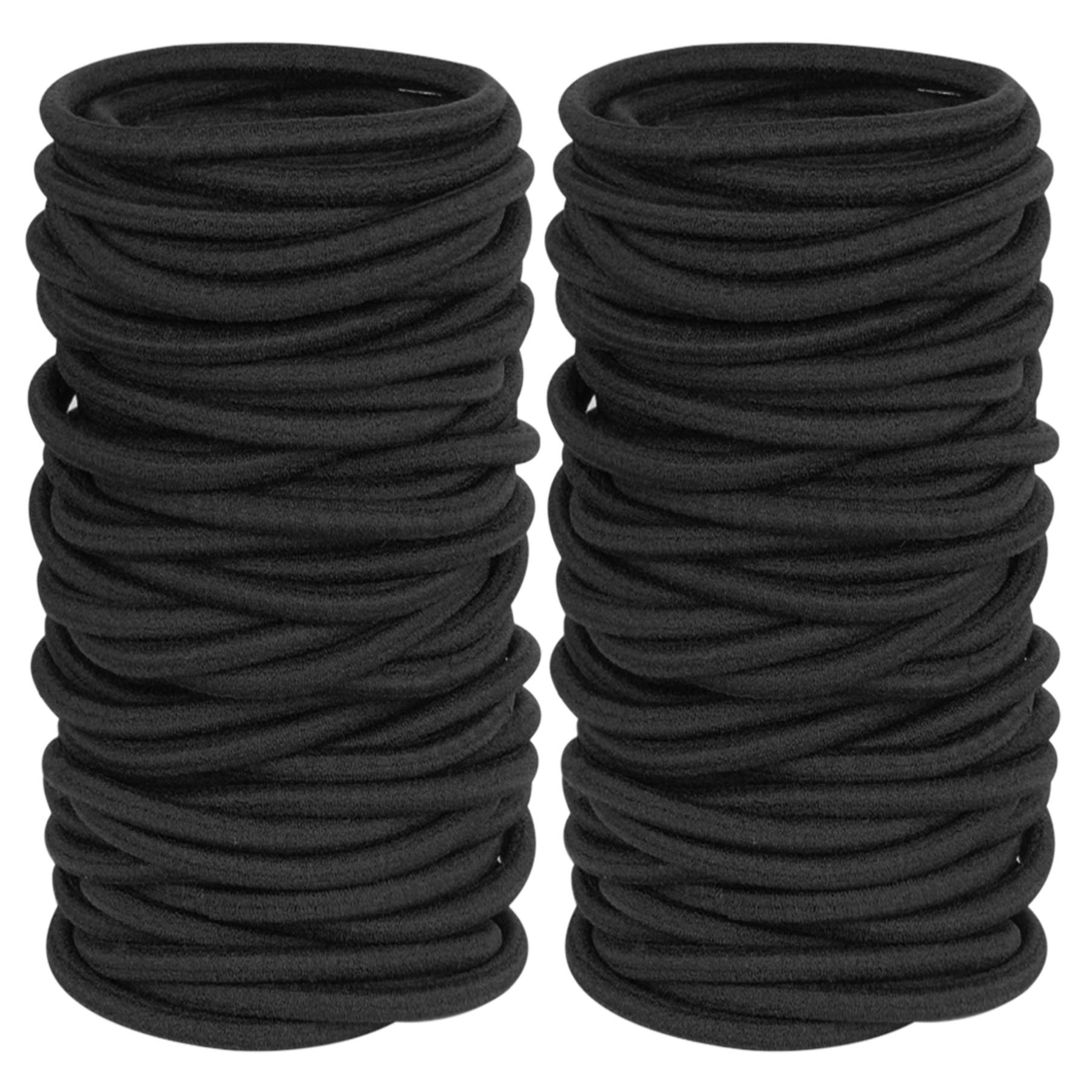 120 Pieces Black Hair Ties for Thick and Curly Hair Ponytail