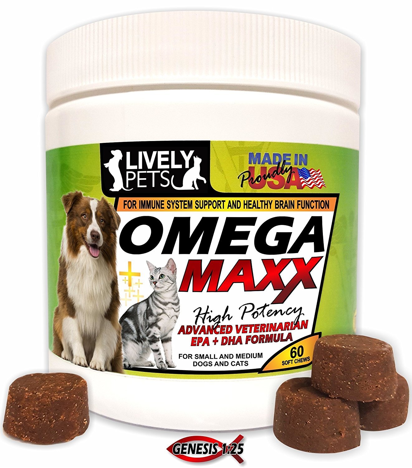 Lively Pets Omega Maxx 1 Soft Chew Fish Oil Supplement for Dogs