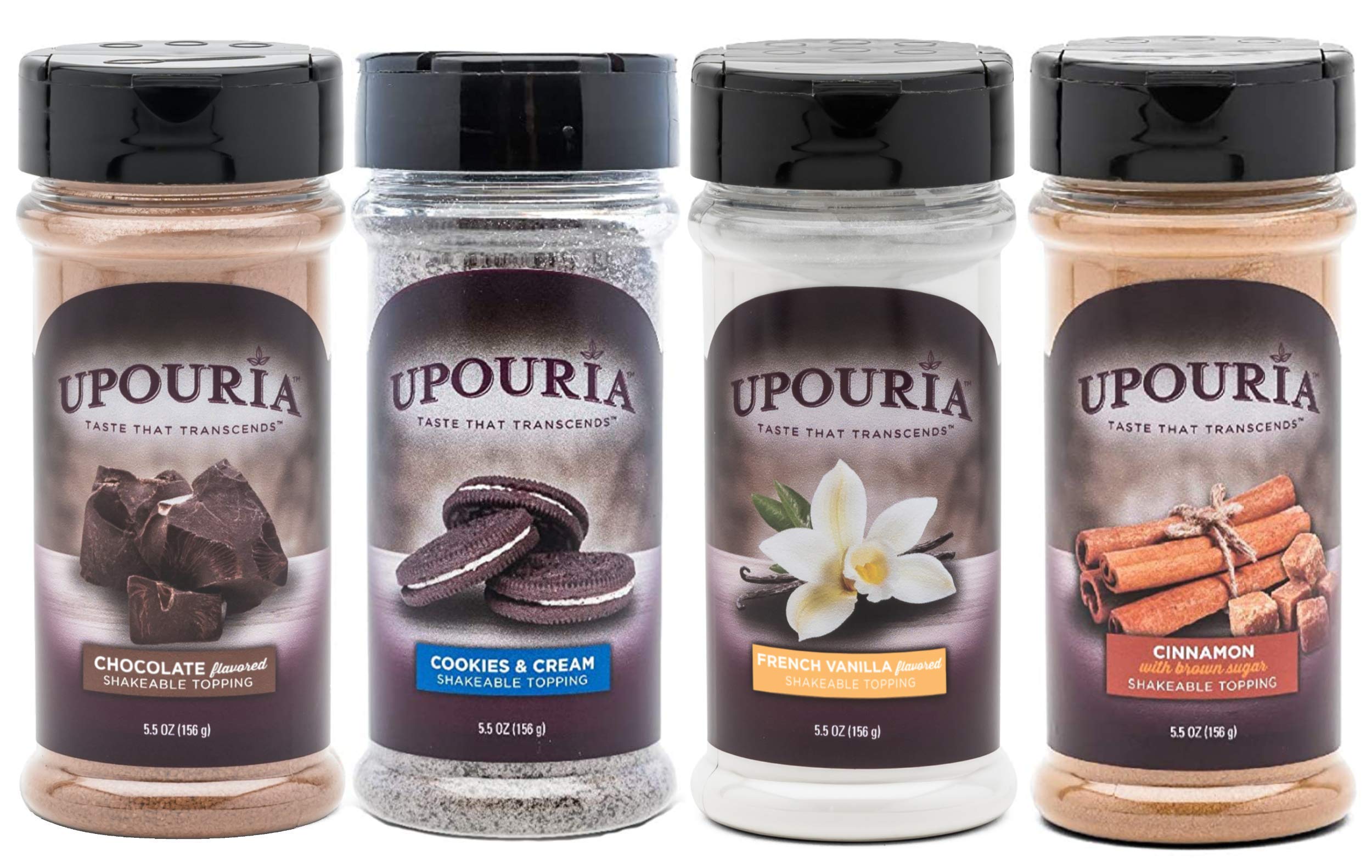 Upouria Cinnamon with Brown Sugar Shakeable Hot Cocoa and Coffee Topping  5.5 Ounce (Pack of 2)