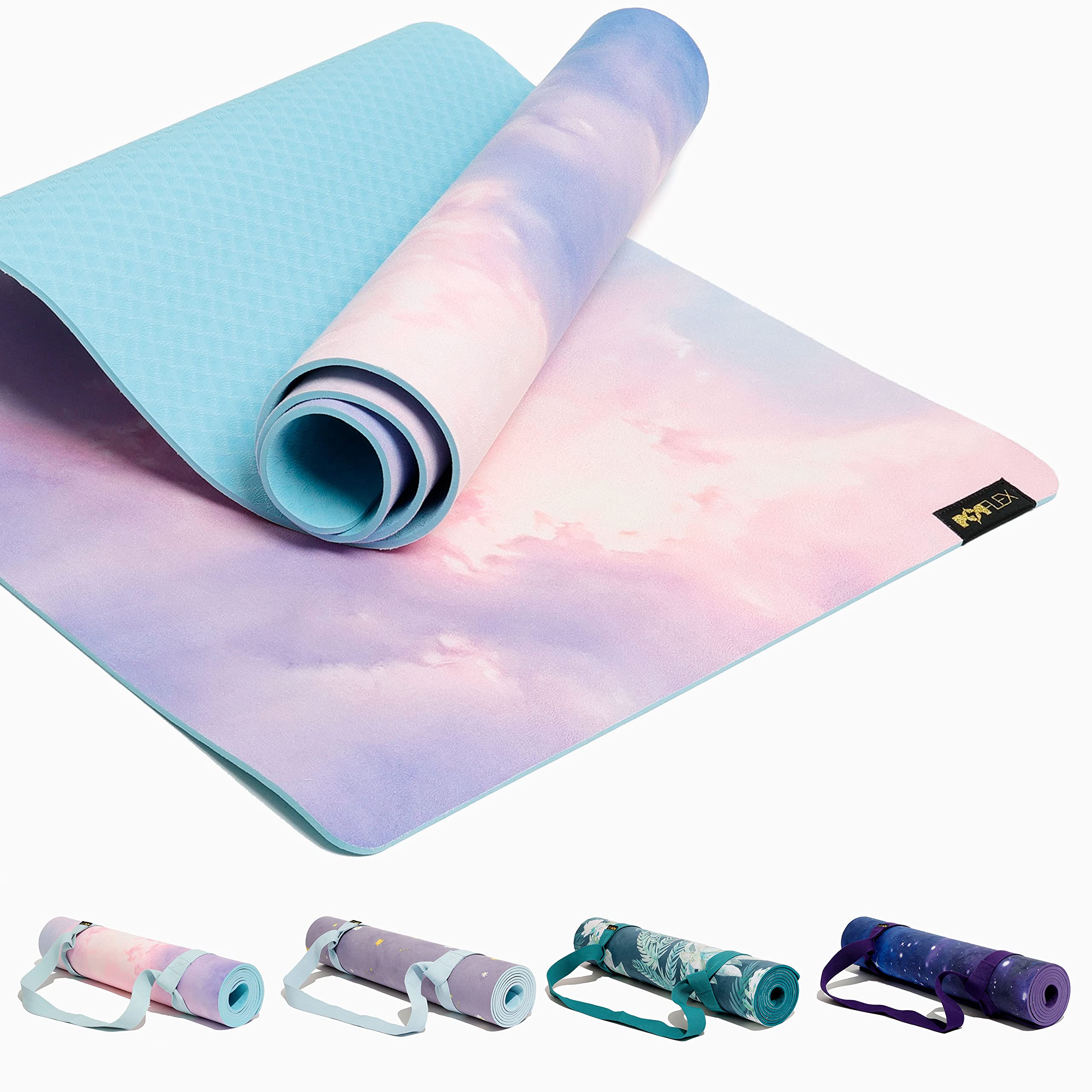 CloudCushion Vegan Suede Yoga Mat - Cool Cosmos 0.5 Thick Workout Mat -  Super Portable, Durable, And Comfortable Exercise Mat – POPFLEX®