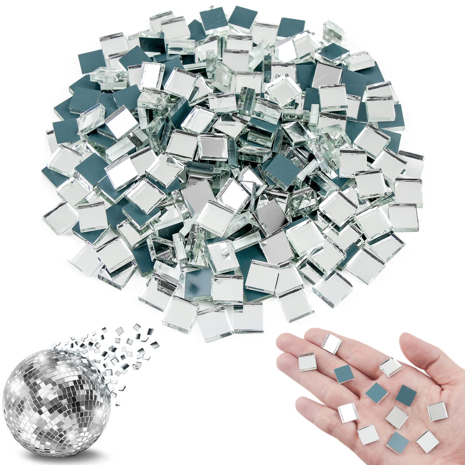 Youway Style Glass Mirror Mosaic Tiles 200g Square Small Mirror