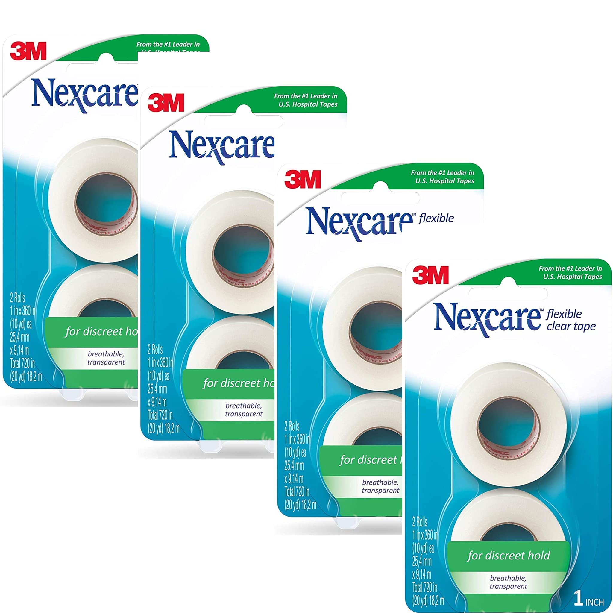 3m Nexcare 1 Inch Flexible Clear Surgical Tape 2 rolls