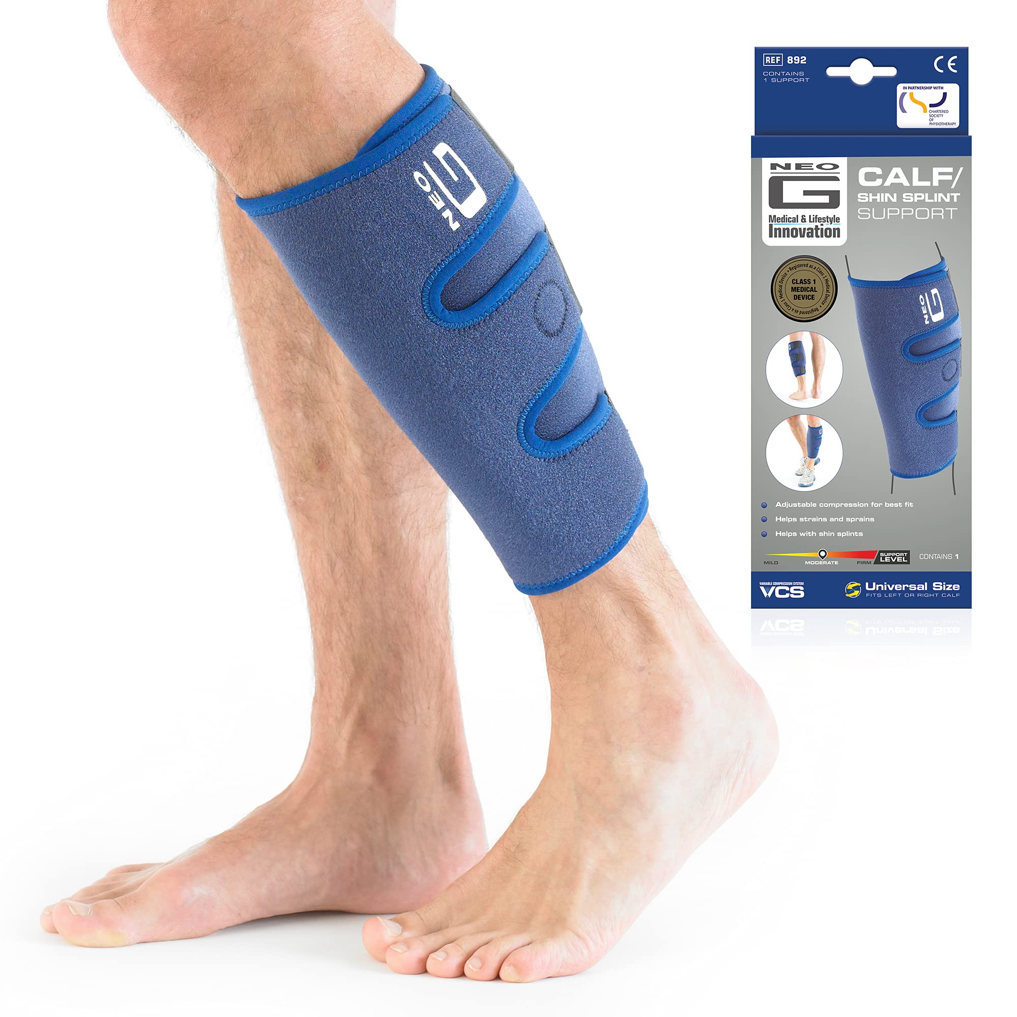 Neo-G Calf Shin Brace Support for Pain Relief from Calf Injury, Shin Splints  Treatment, Sprains, Running, Sports, Recovery - Adjustable Calf Compression  Sleeve Men Women - Class 1 Medical Device