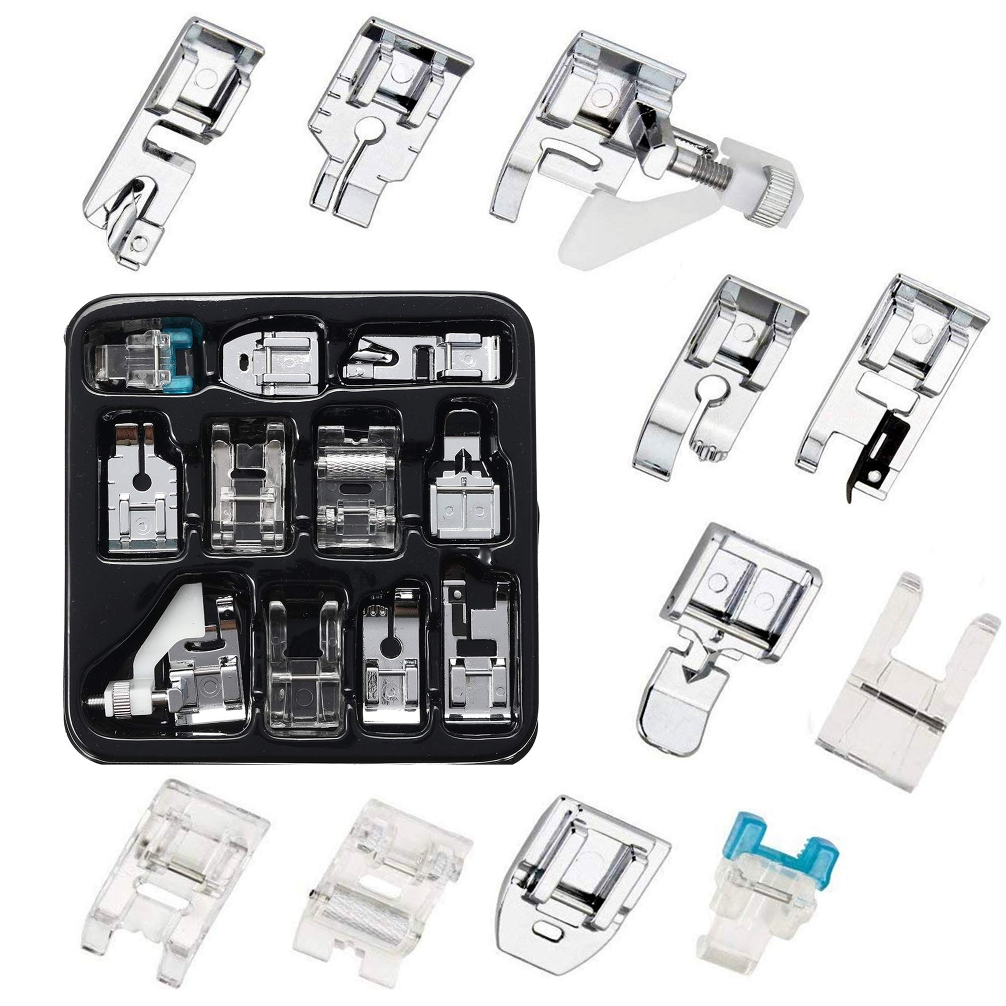 YEQIN 11 Pcs Sewing Machine Presser Feet Set for Low Shank Snap-On