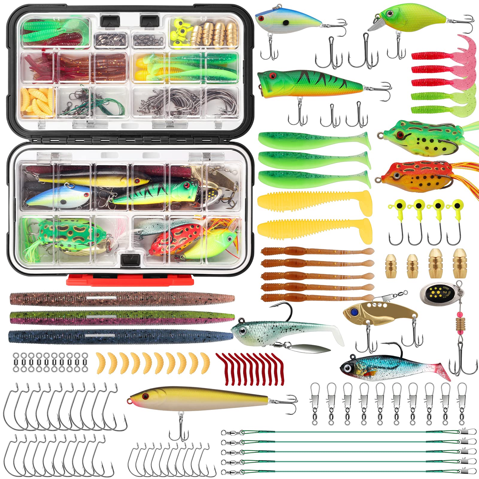  Freshwater Fishing Tackle Kit, Bass Fishing Kit with