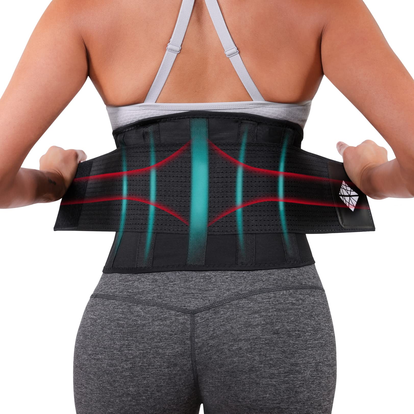 Lower Back Brace lumbar Support Belt, Adjustable Waist Trainer
