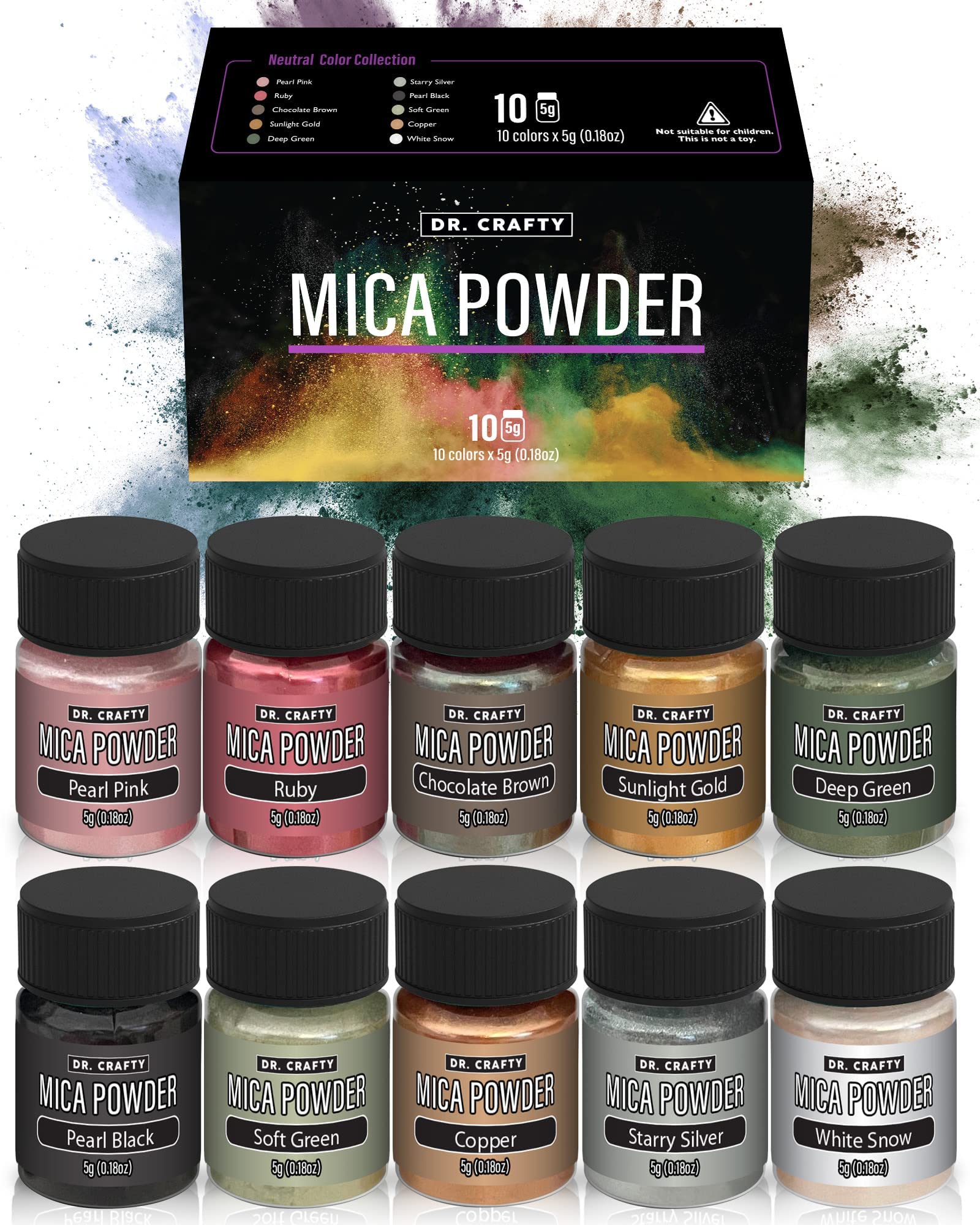 kryc Mica Powder Pigments 24 Colors for Epoxy Resin Crafts, Candle