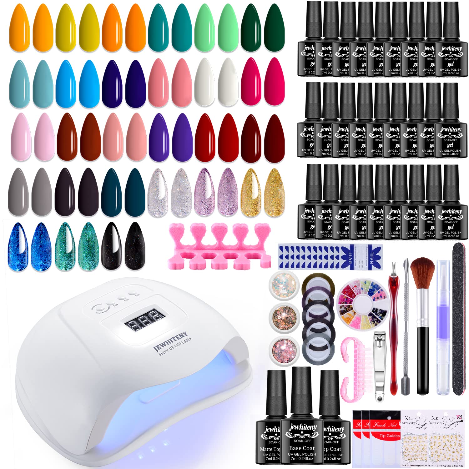 27 Colors Gel Nail Polish Kit with U V Light, 120W UV LED Nail Dryer Lamp  Curing