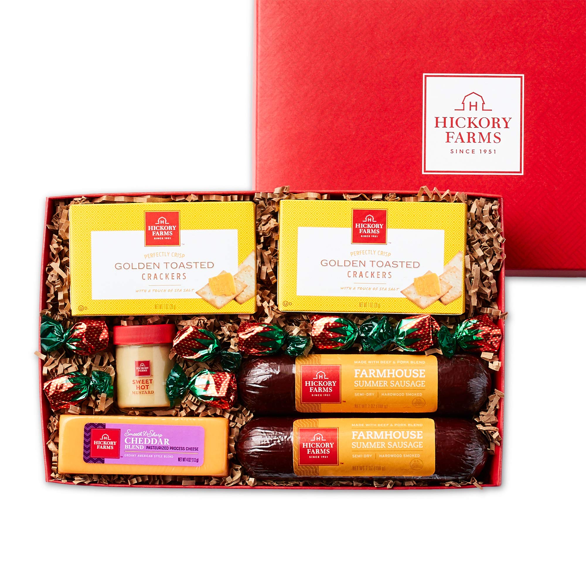 Hickory Farms Beef Summer Sausage & Cheese Medium Gift Box | Gourmet Food Gift