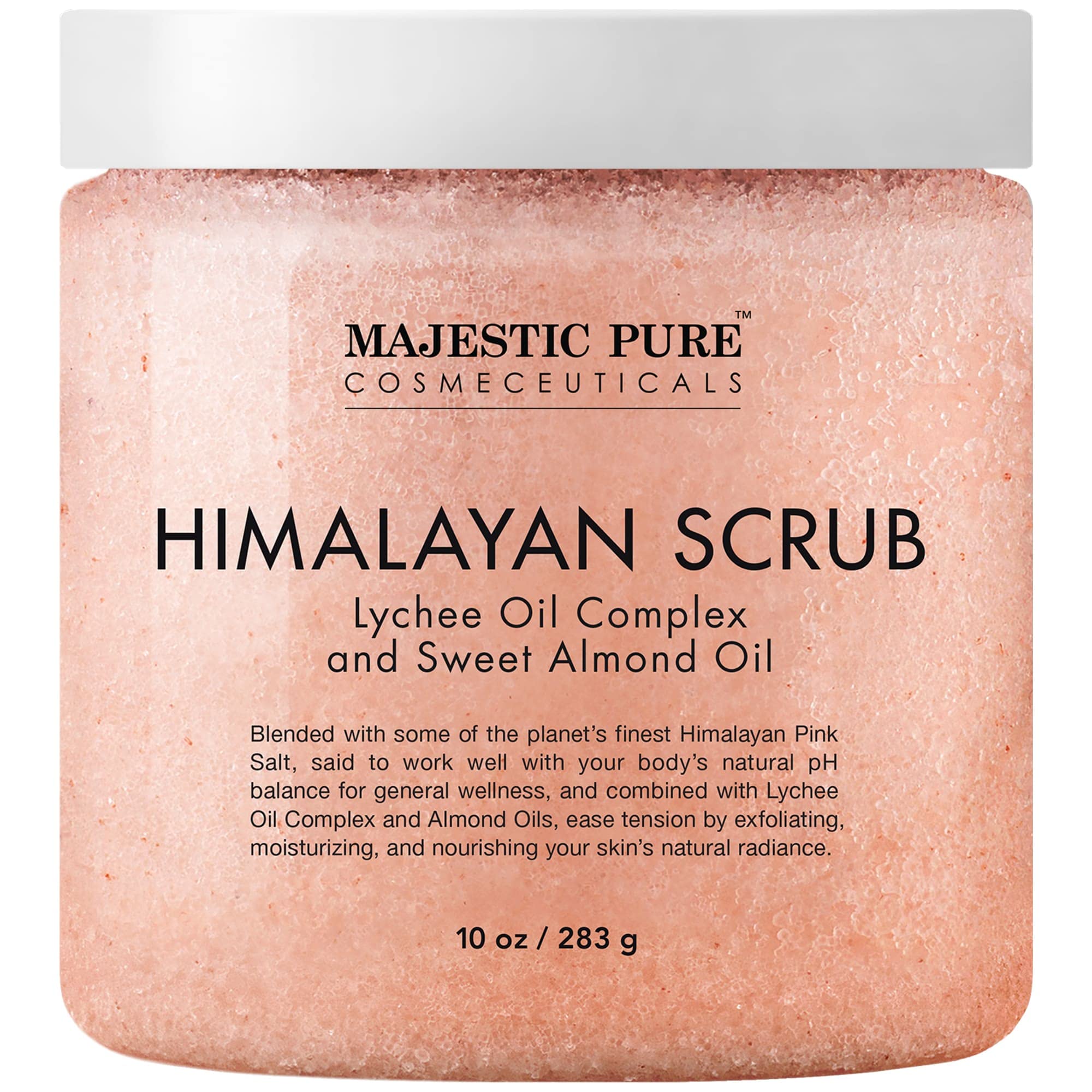 MAJESTIC PURE Himalayan Salt Body Scrub with Lychee Oil, Exfoliating