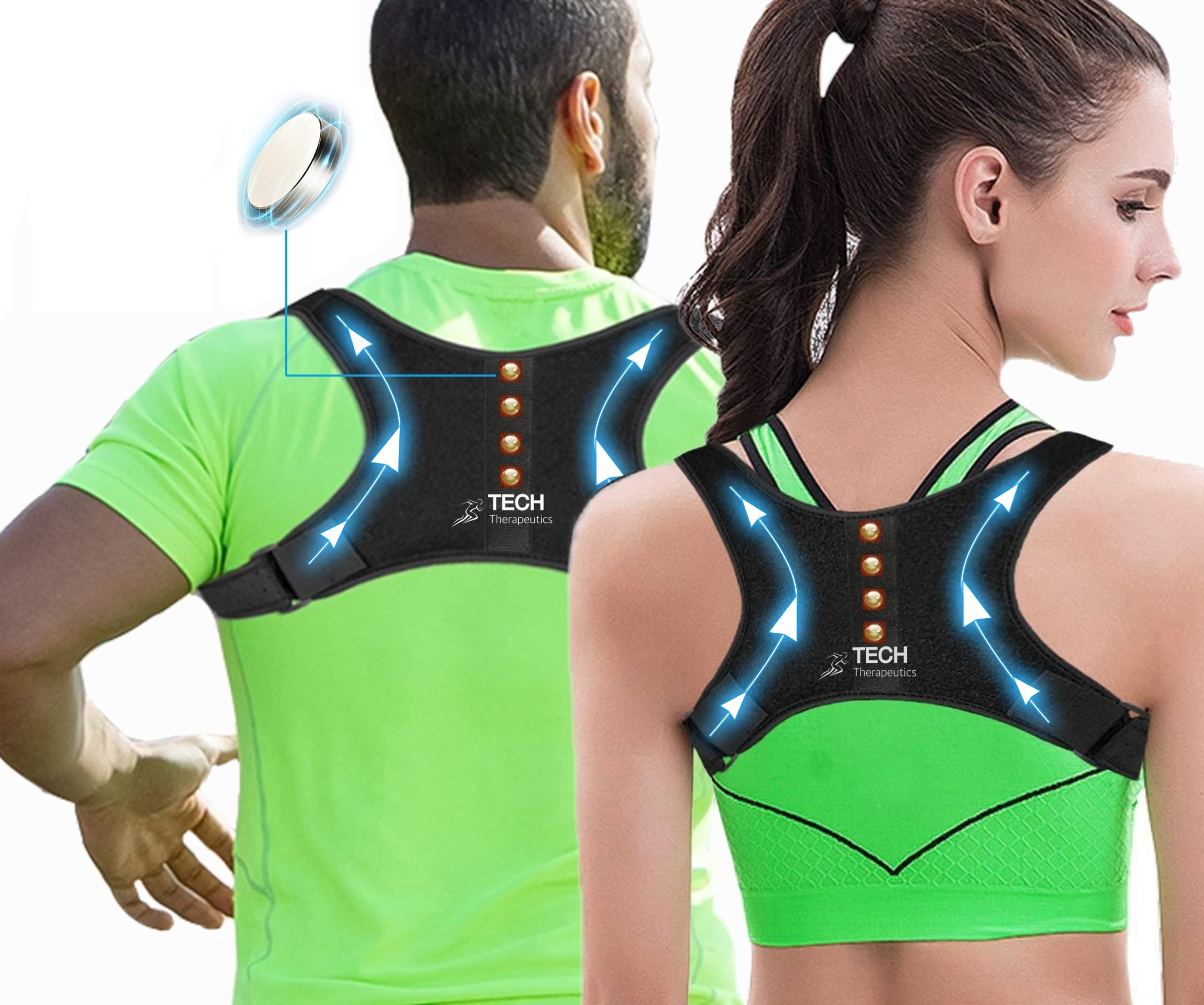 Posture Corrector, Back and Shoulder for Men Women Tech
