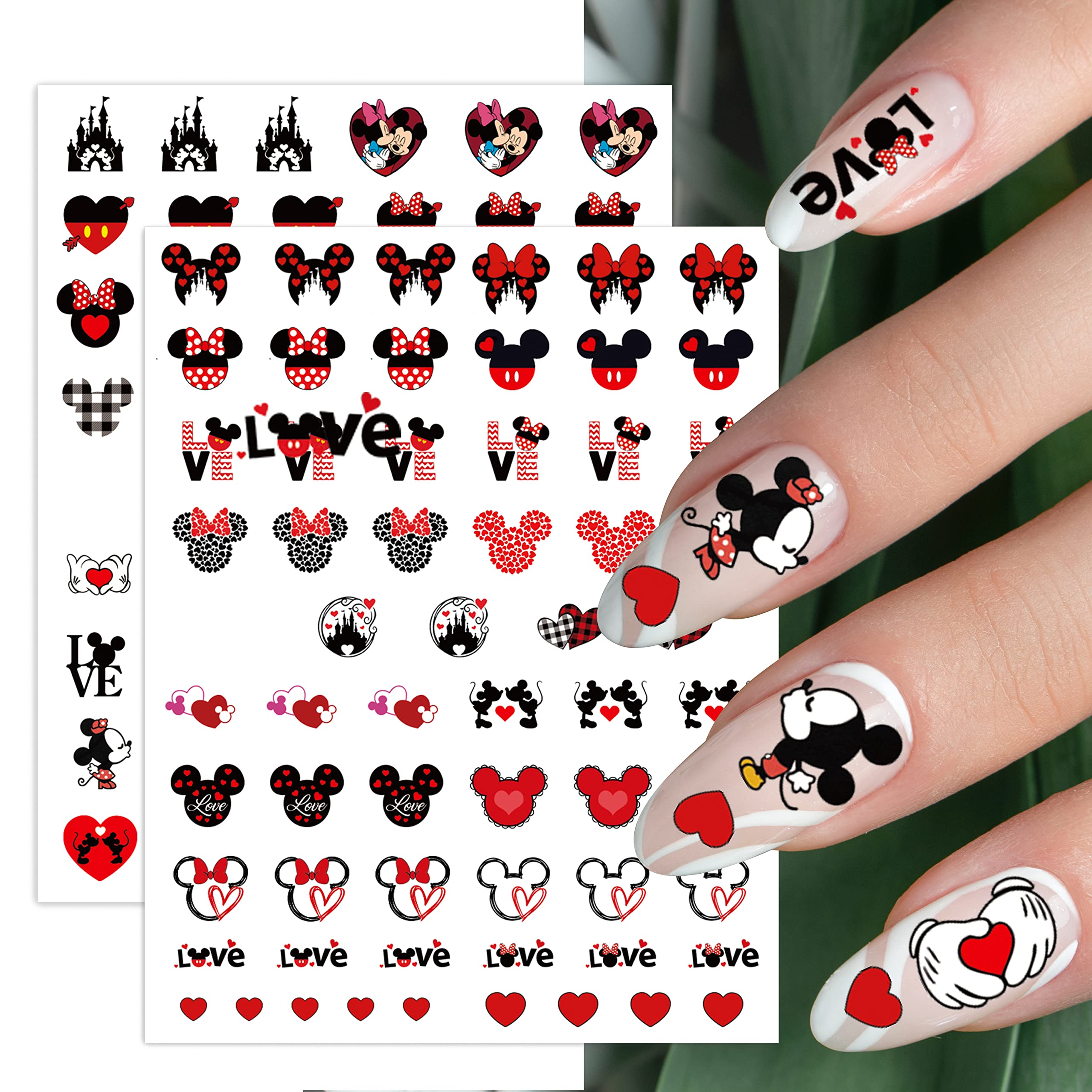 8Pcs Mouse Nail Stickers Decals, 3D Self Adhesive Mouse Love XOXO Hear –  7ilaewen
