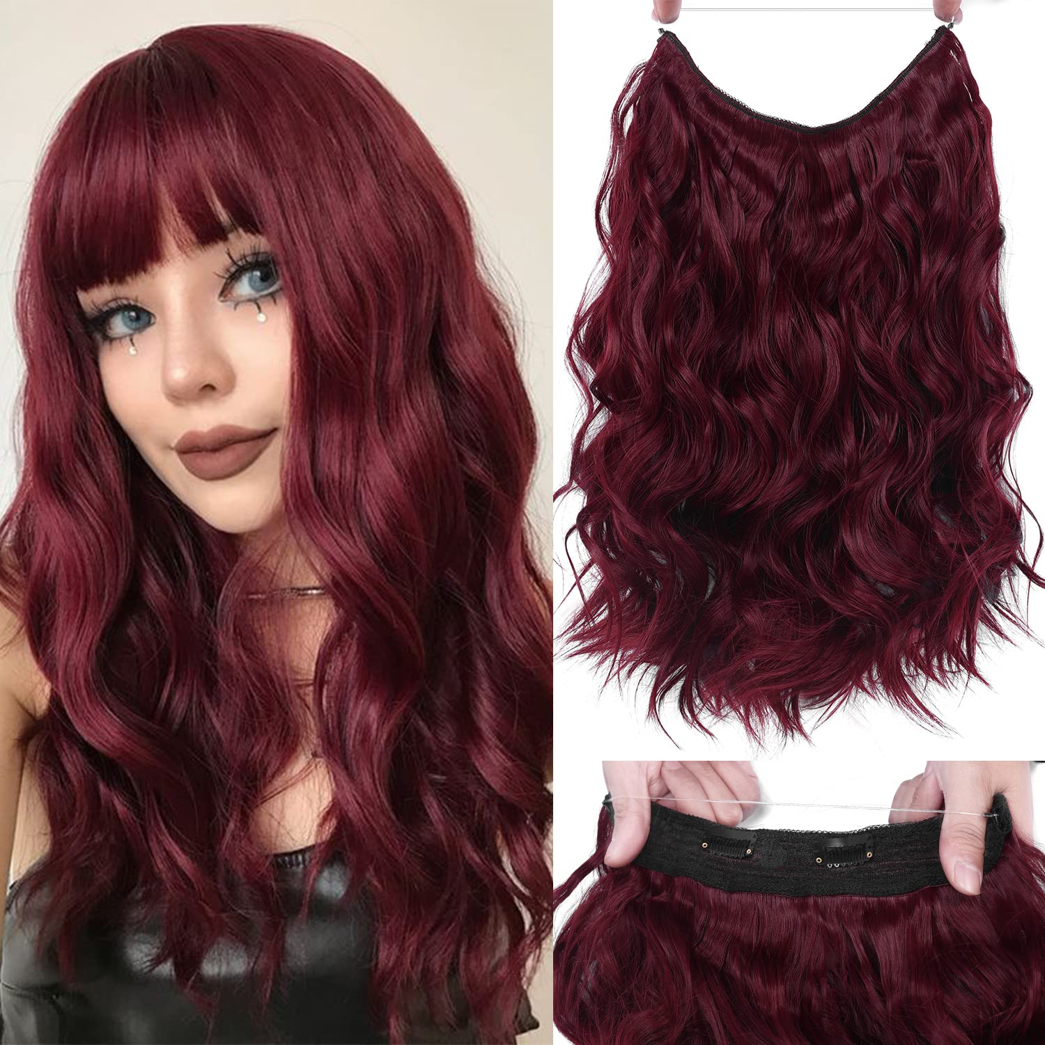 Halo Hair Extensions hair wigs for women Invisible Wire Hair