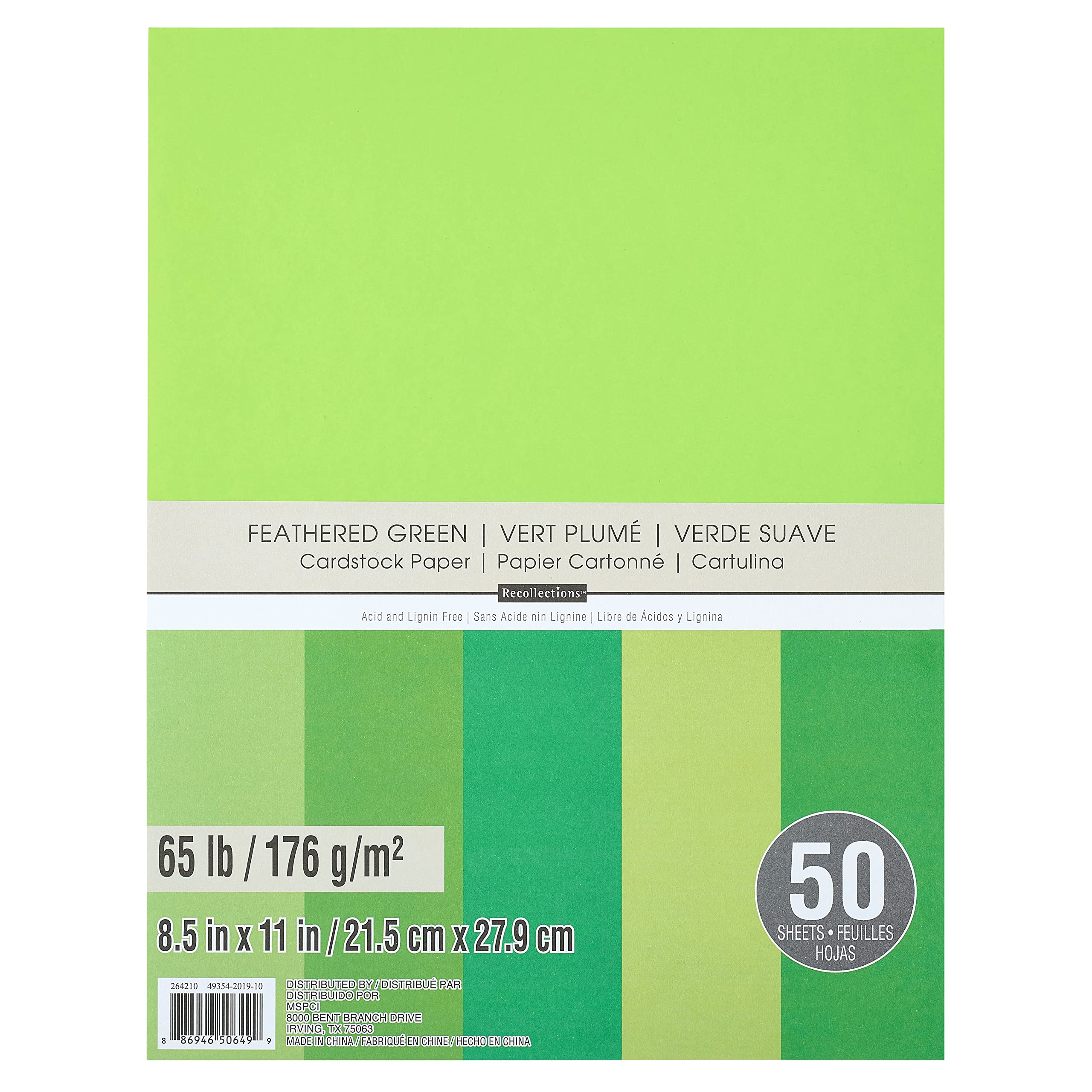 Recollections Cardstock Paper, 8 1/2 x 11 in Feathered Greens - 50 Sheets