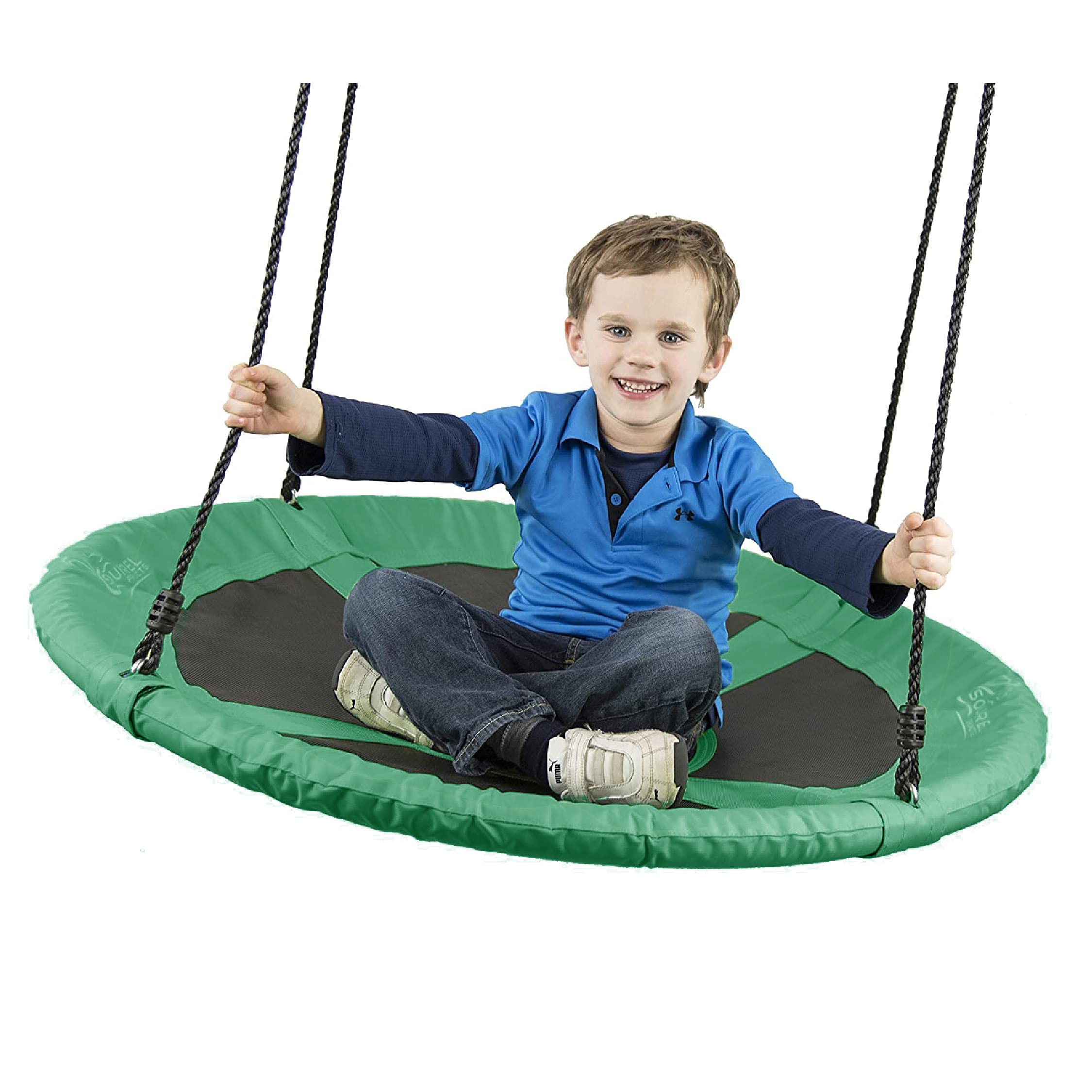 Flying Squirrel Giant Rope Swing - 40 Saucer Tree Swing- Additions &  Replacements for Active Outdoor Play Equipment - Green