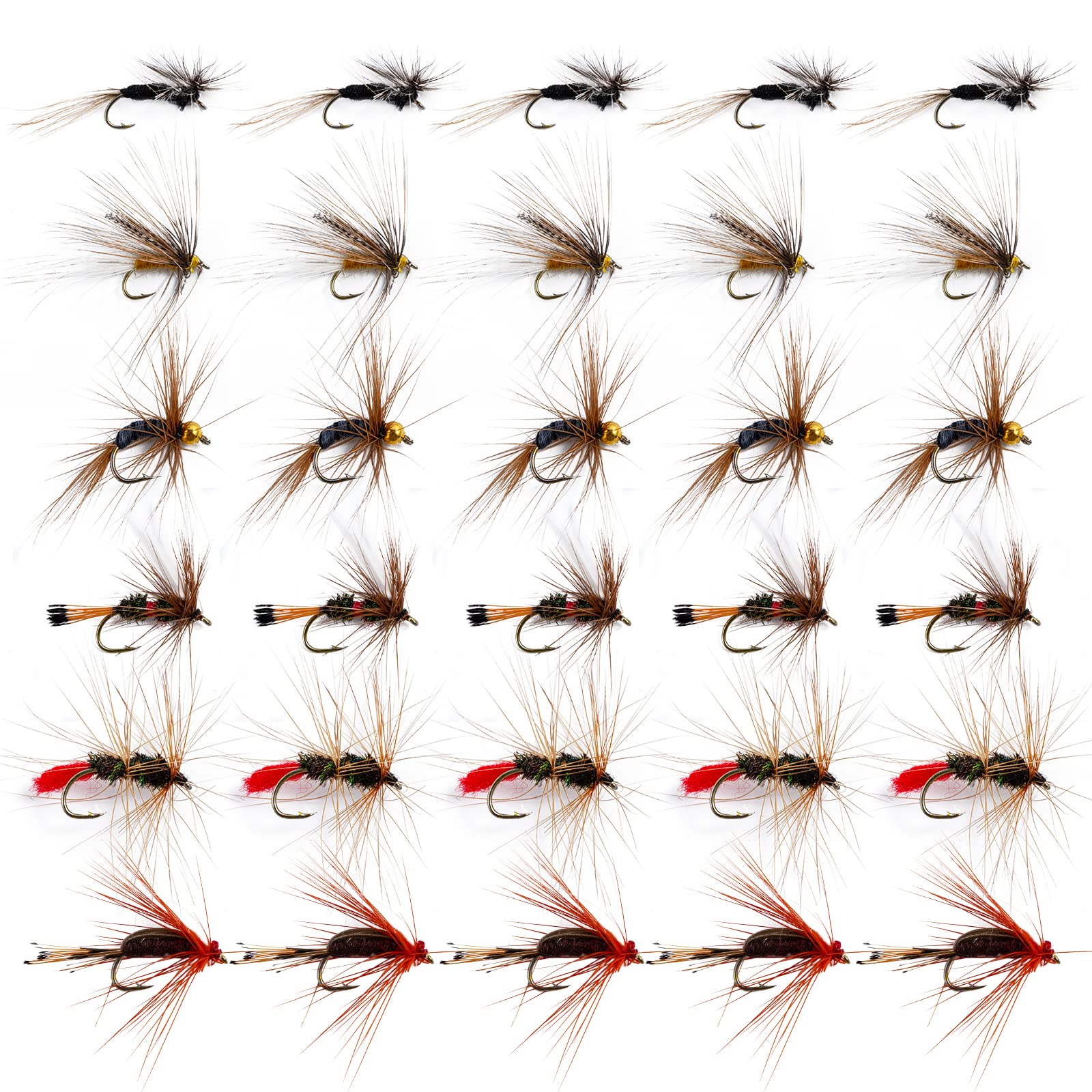 5PCS Dry Flies Trout Fly Fishing Lures Nymphing Artificial Insect
