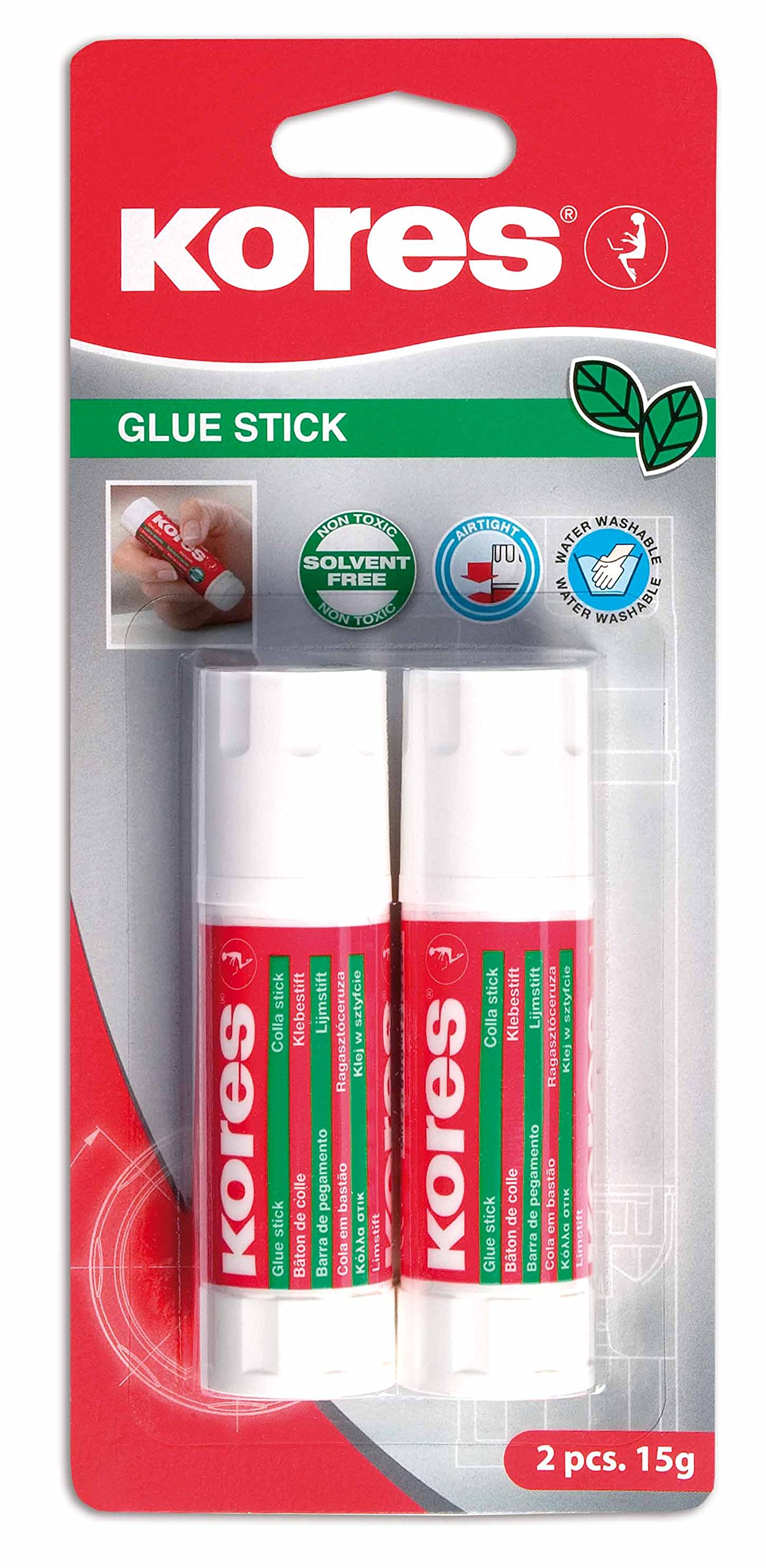 Kores - Glue Stick Strong-Hold Adhesive Safe and Non-Toxic Craft