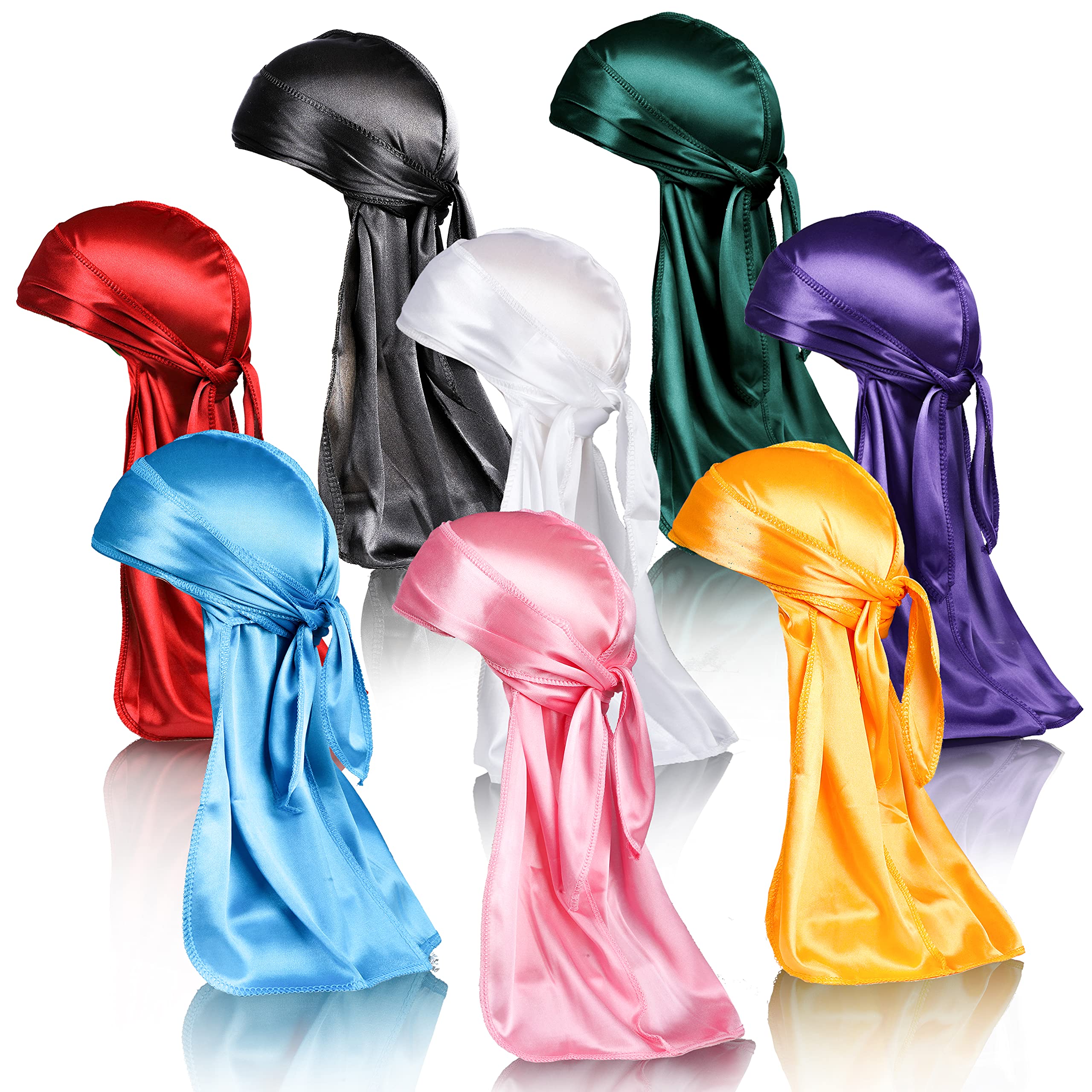  4PCS Silky Durags, Silk Durag for Men Women Waves, Silk Durag  Pack with 1 Wave Cap, Silky Satin Durag Extra Long Tails(Aqua, Light Coral,  Pale Yellow, Pale Lilac) : Beauty 