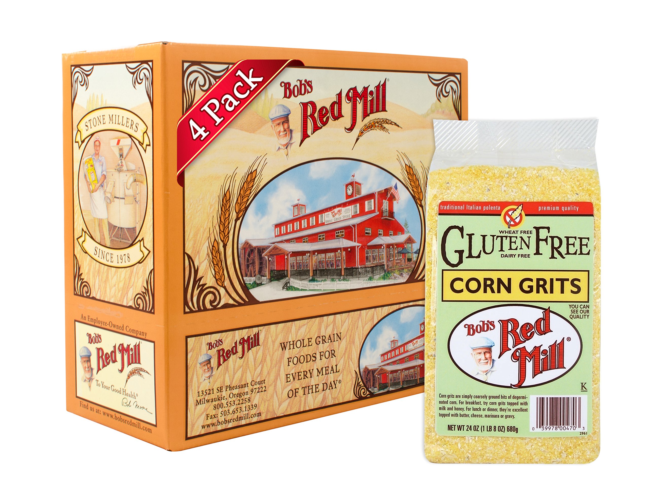 Bob S Red Mill Gluten Free Corn Grits Polenta 24 Oz Pack Of 4 1 5 Pound Pack Of 4