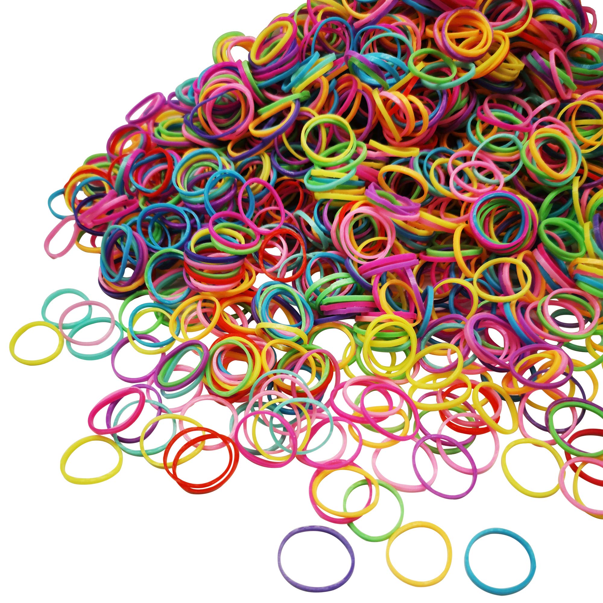  1000pcs Elastic Hair Bands Multi Color Hair Rubber