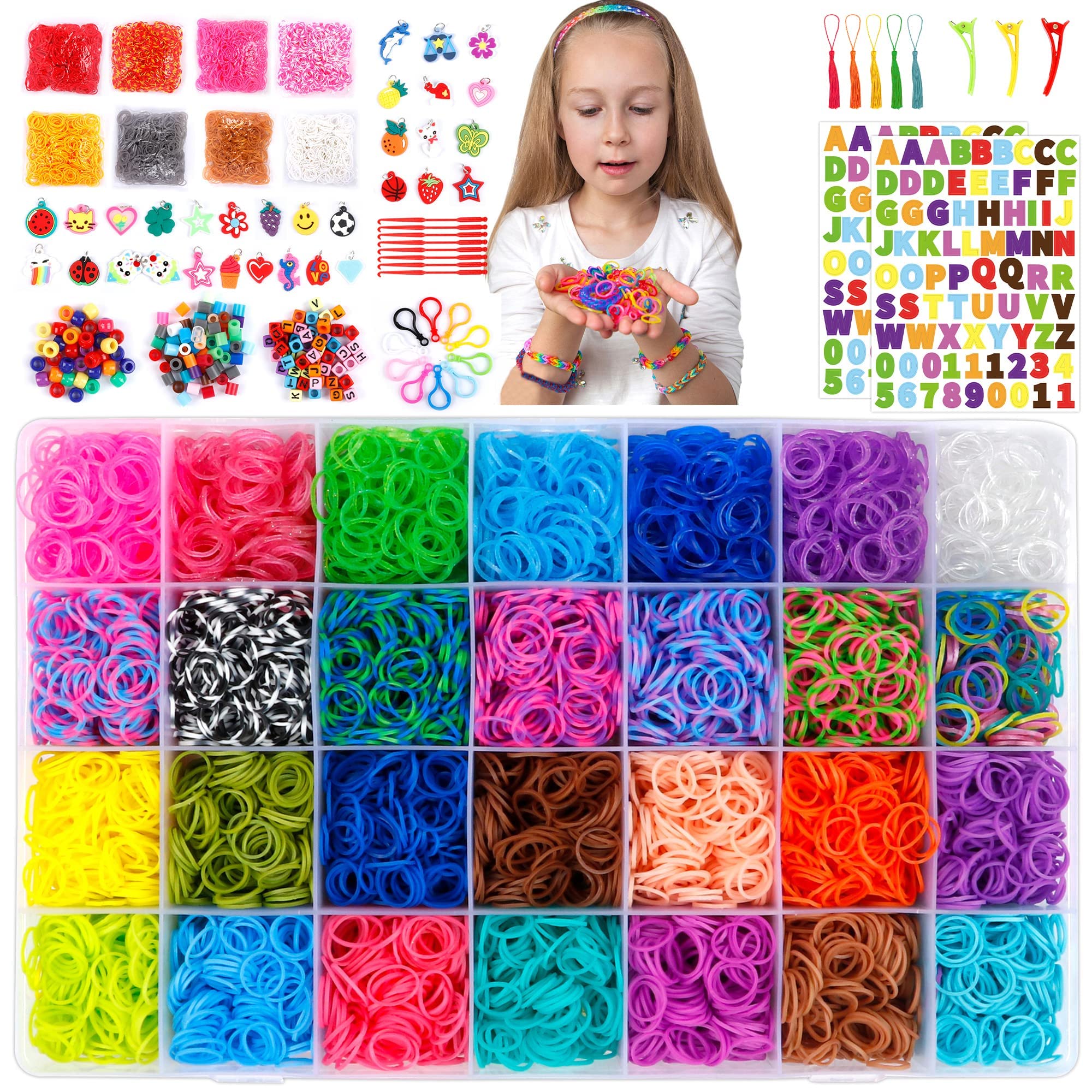 18,980+ Rubber Bands Refill Loom Kit, 37 Colors Loom Bands, 600 S